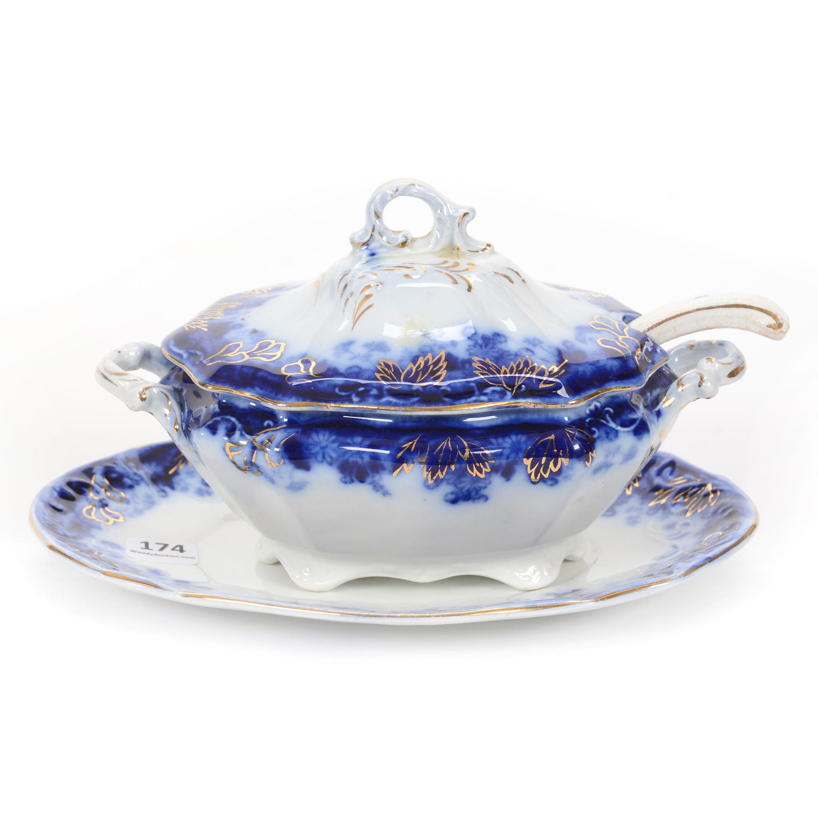 Tureen W/Underplate, Original Flow Blue (1 of 3)