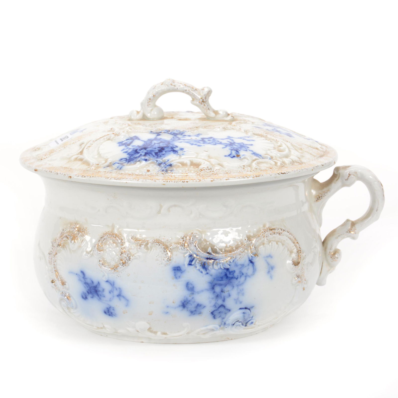 Chamber Pot, Flow Blue, Labelle Pattern By Grindley (1 of 4)