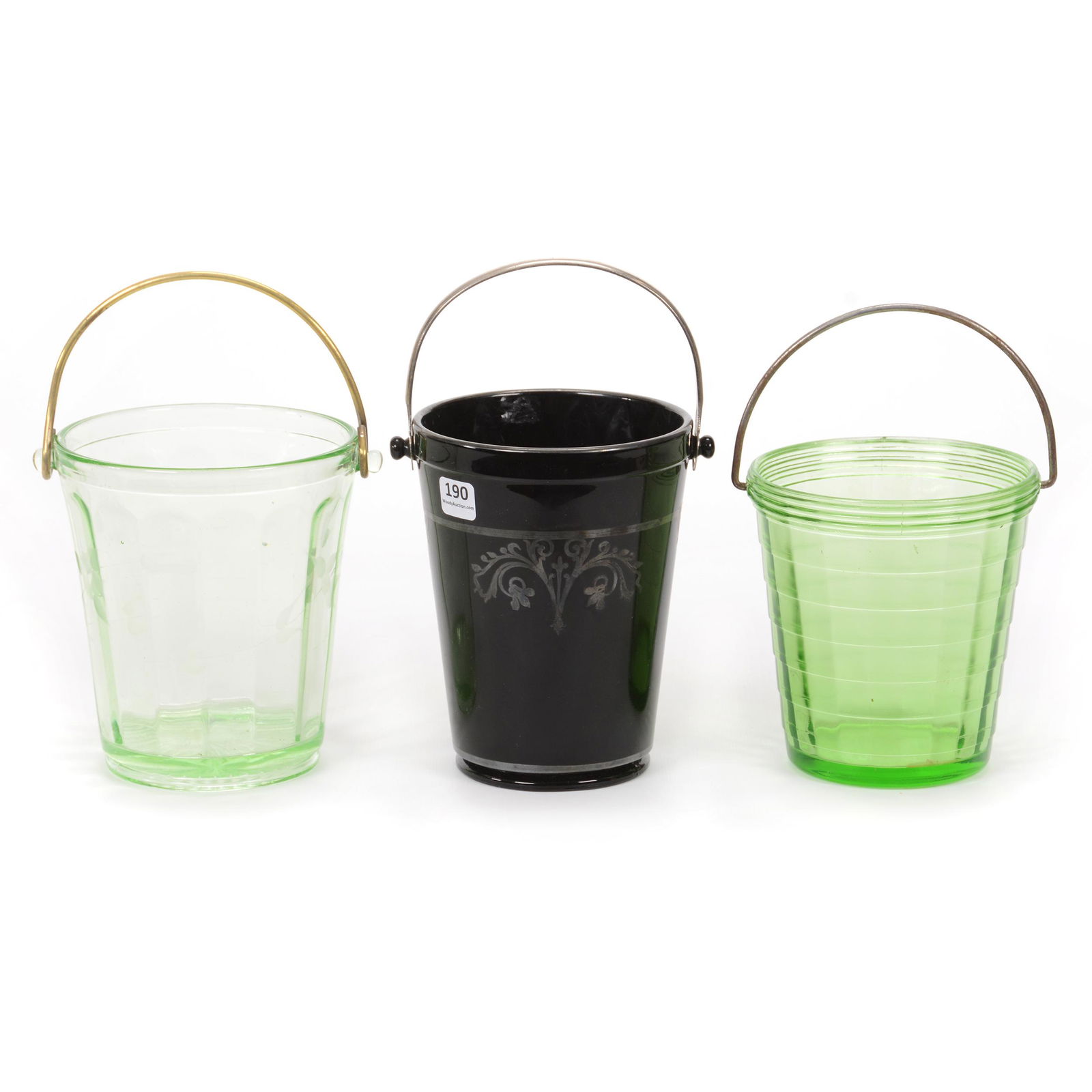 (3) Ice Buckets, Depression Era Glassware (1 of 3)