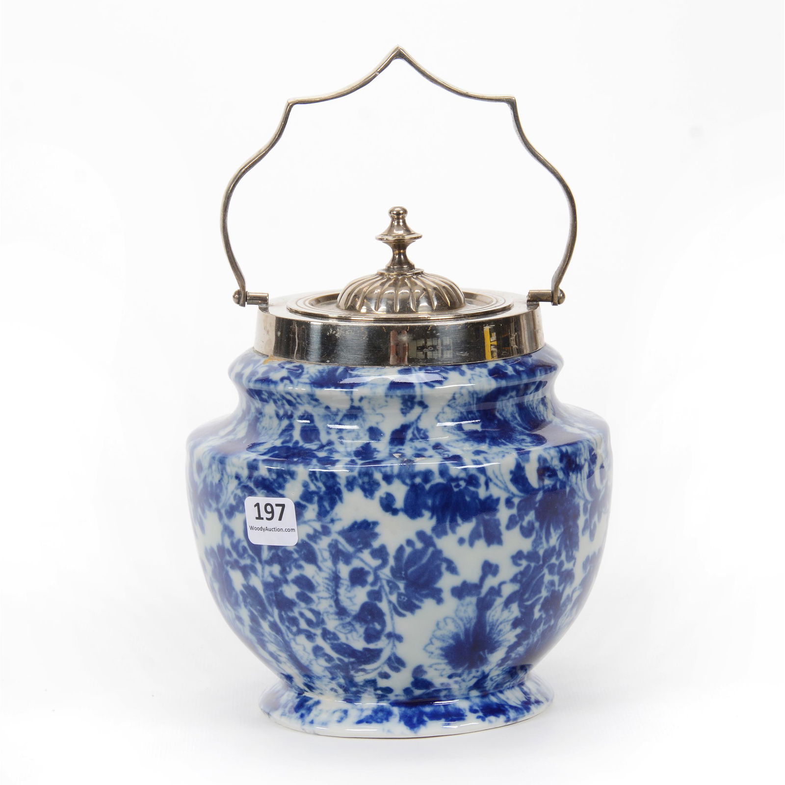 Biscuit Jar, Modern Flow Blue Ironstone (1 of 3)