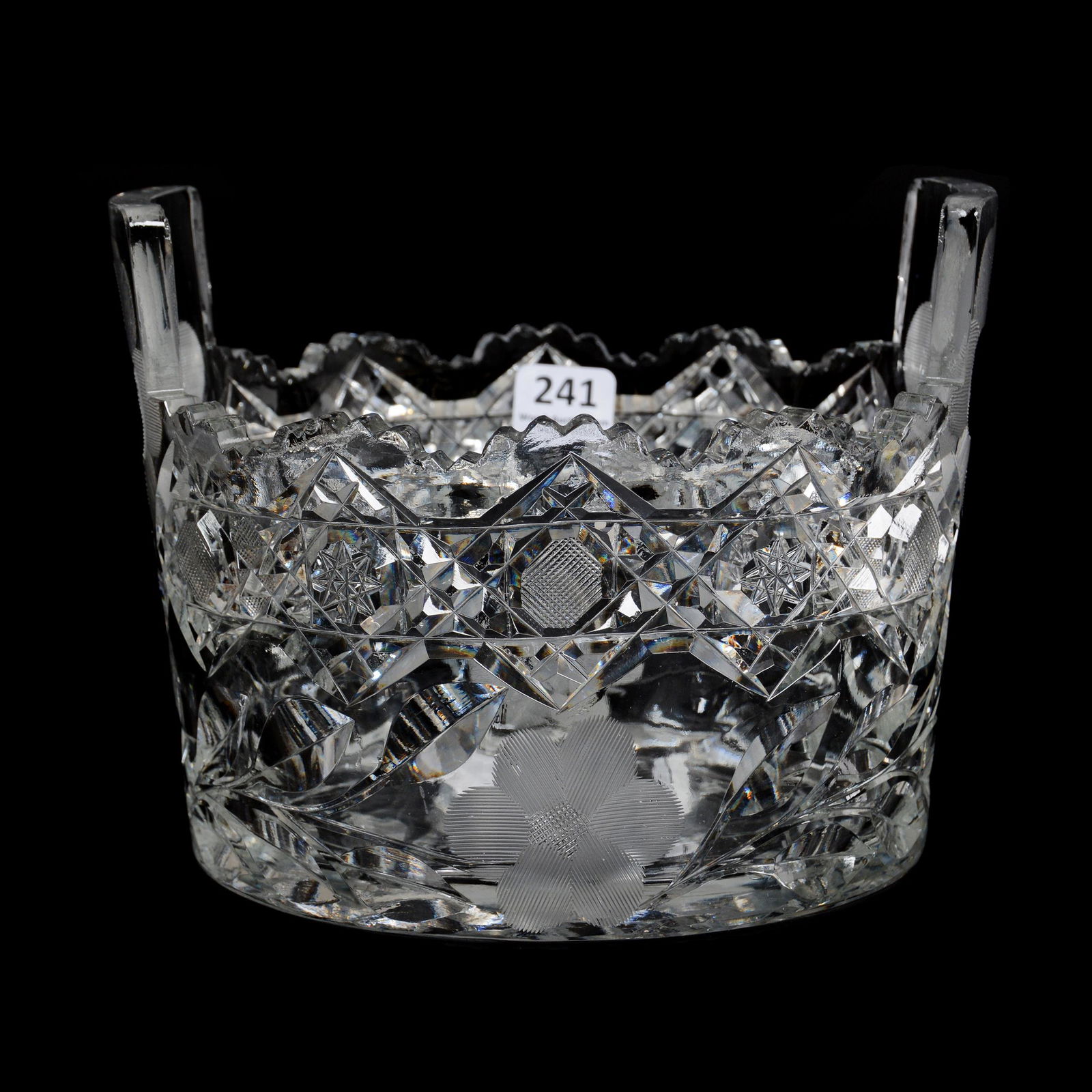 Ice Tub, Tab Handled, American Brilliant Cut Glass (1 of 6)