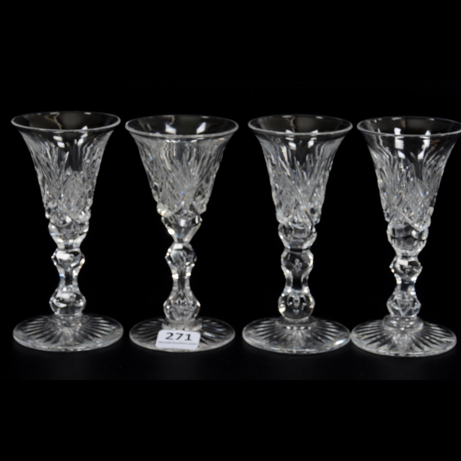 (4) Flute Stems, American Brilliant Cut Glass, Harvard (1 of 3)