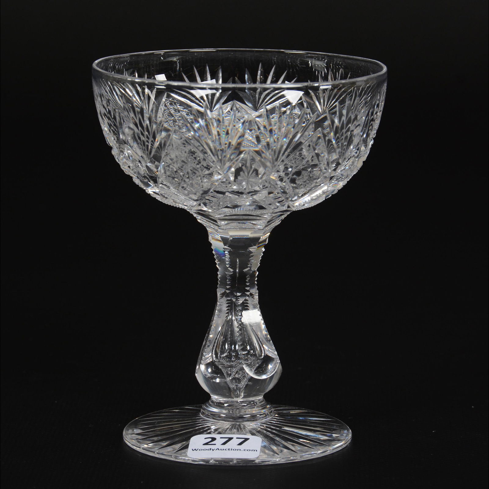 Champagne Stem, American Brilliant Cut Glass, Signed (1 of 3)