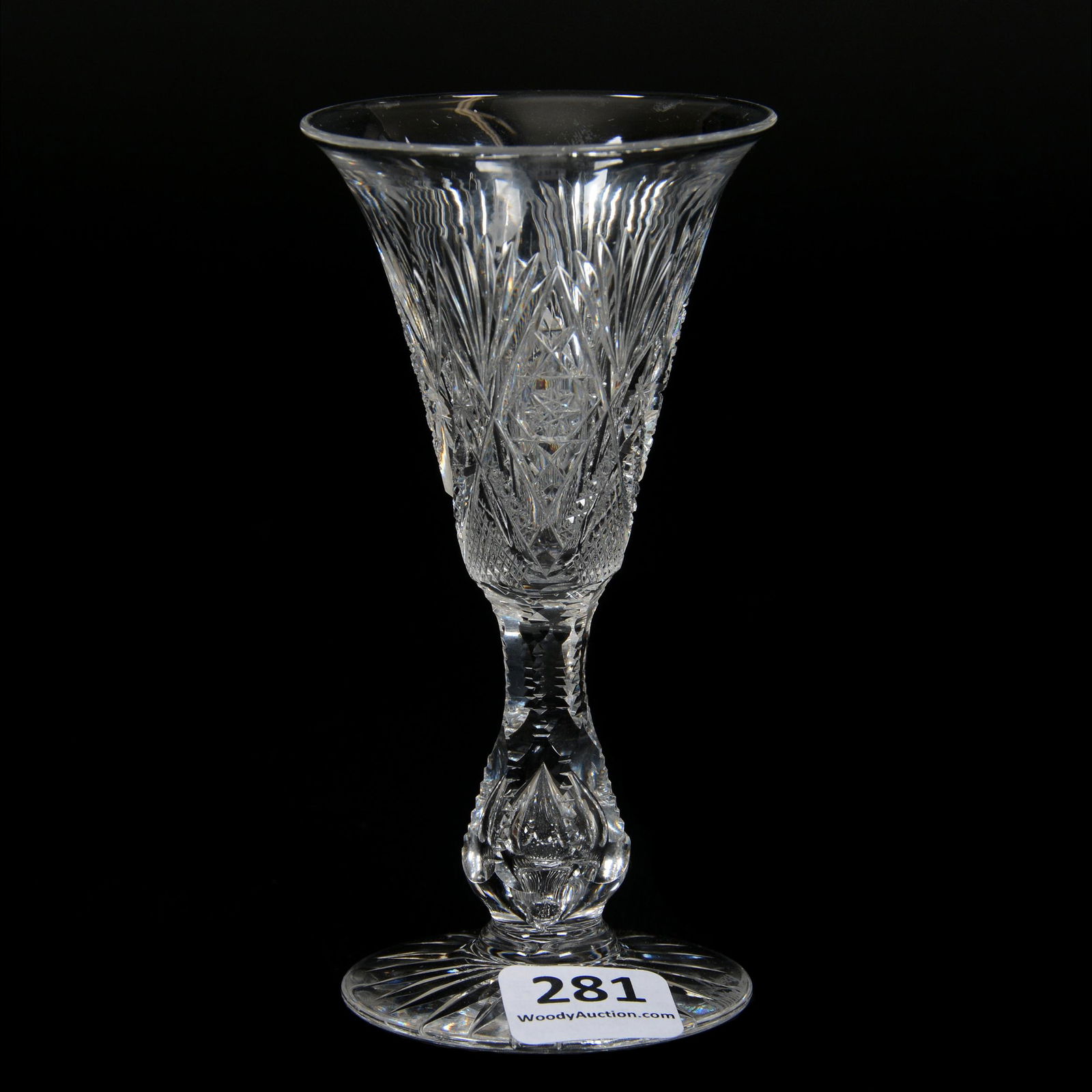 Flute Stem, American Brilliant Cut Glass, Signed Libbey (1 of 3)