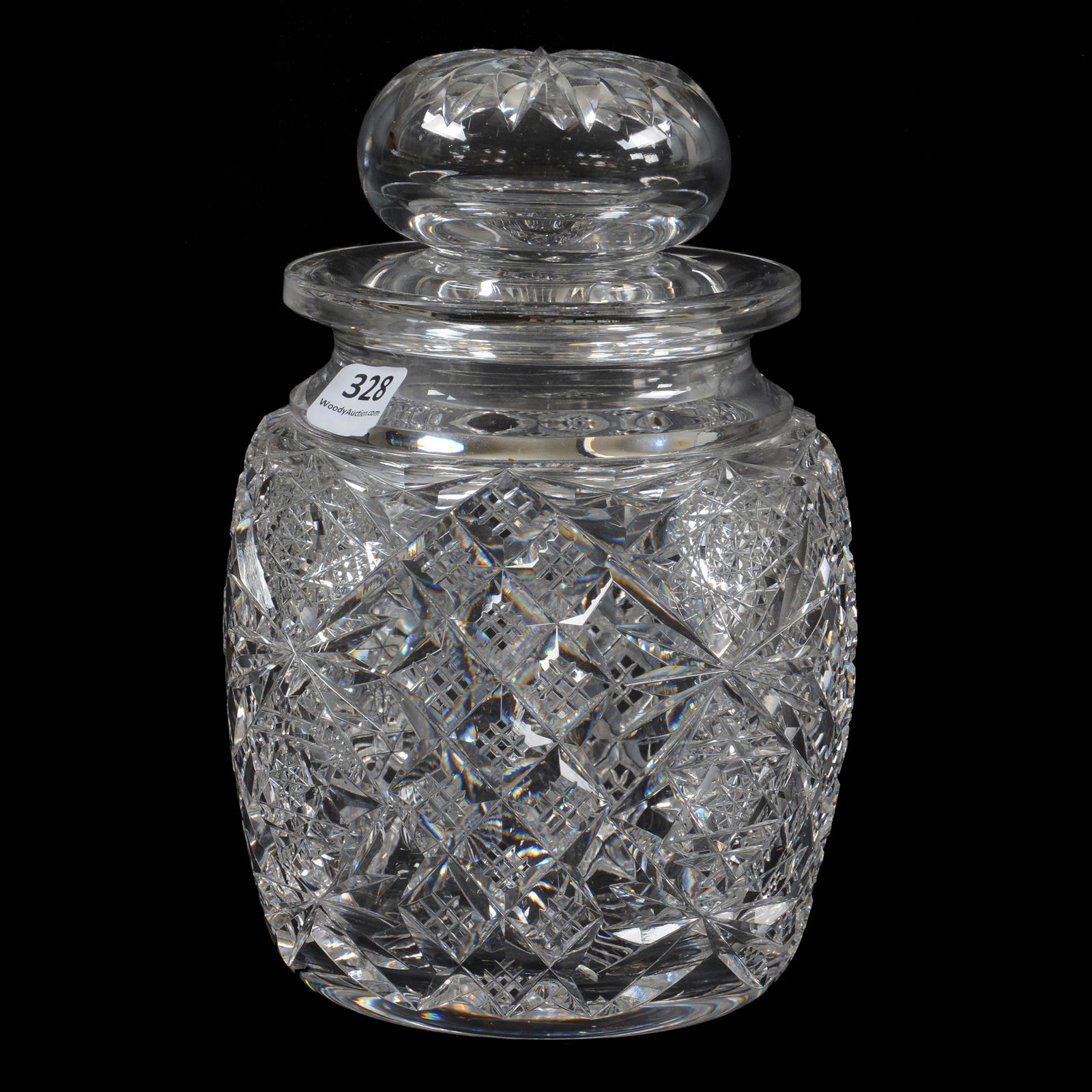 Humidor, American Brilliant Cut Glass, Signed Hawkes (1 of 3)