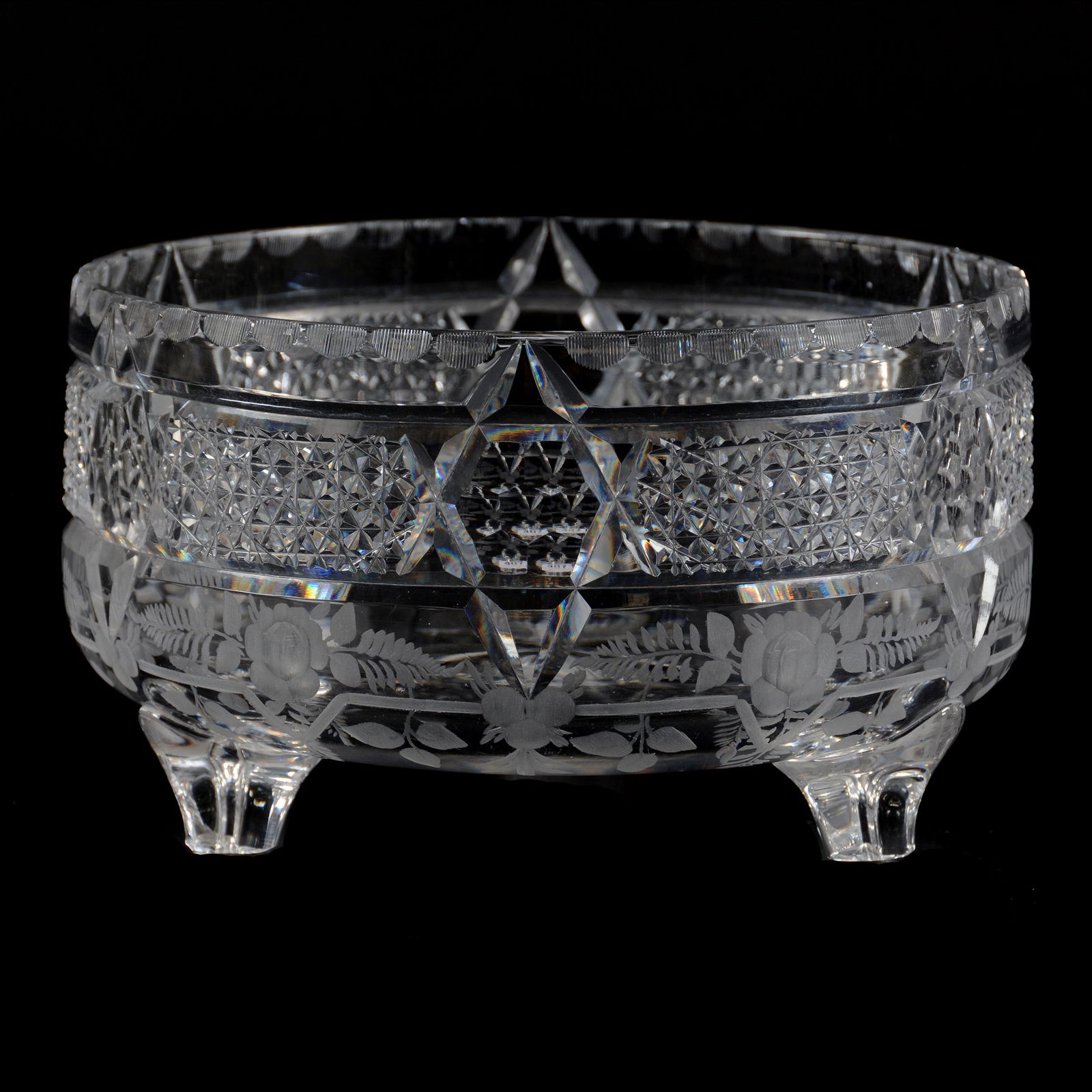 Ferner, Three Footed, American Brilliant Cut Glass, (1 of 3)