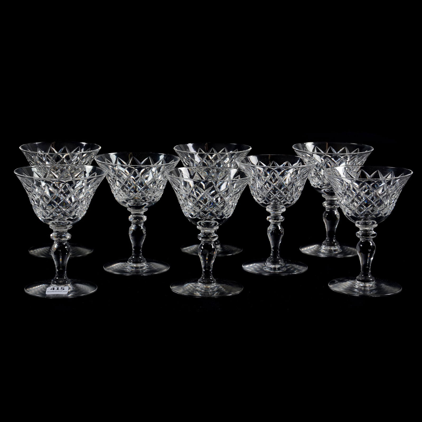 (8) Champagnes, American Brilliant Cut Glass Late (1 of 3)