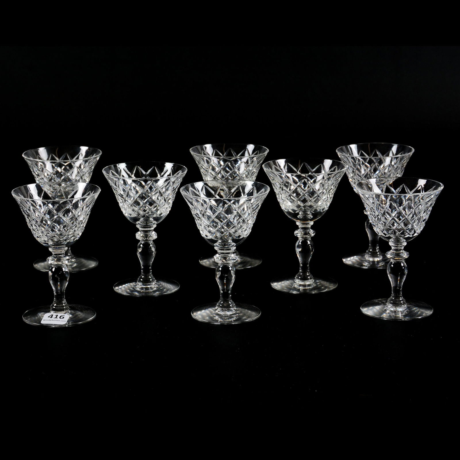 (8) Wines, American Brilliant Cut Glass Late Period, (1 of 3)