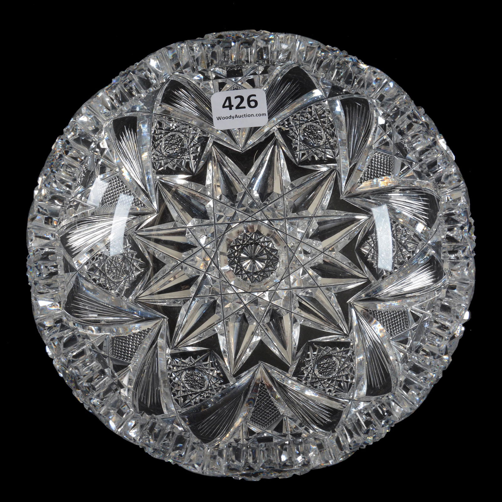 Bowl, Rolled Rim, American Brilliant Cut Glass, Signed (1 of 4)