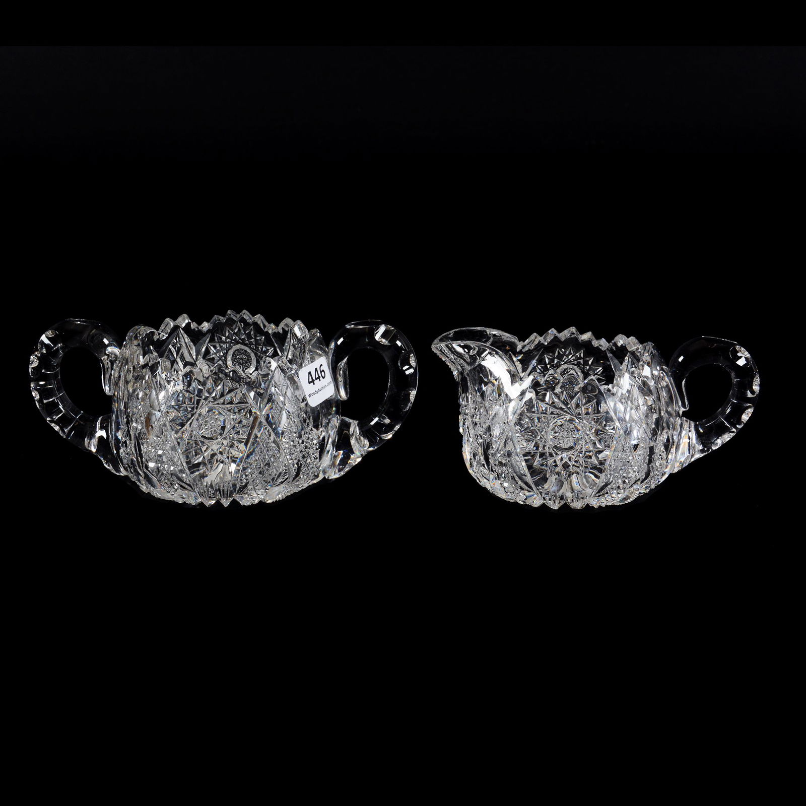 Creamer & Sugar Set, American Brilliant Cut Glass (1 of 3)