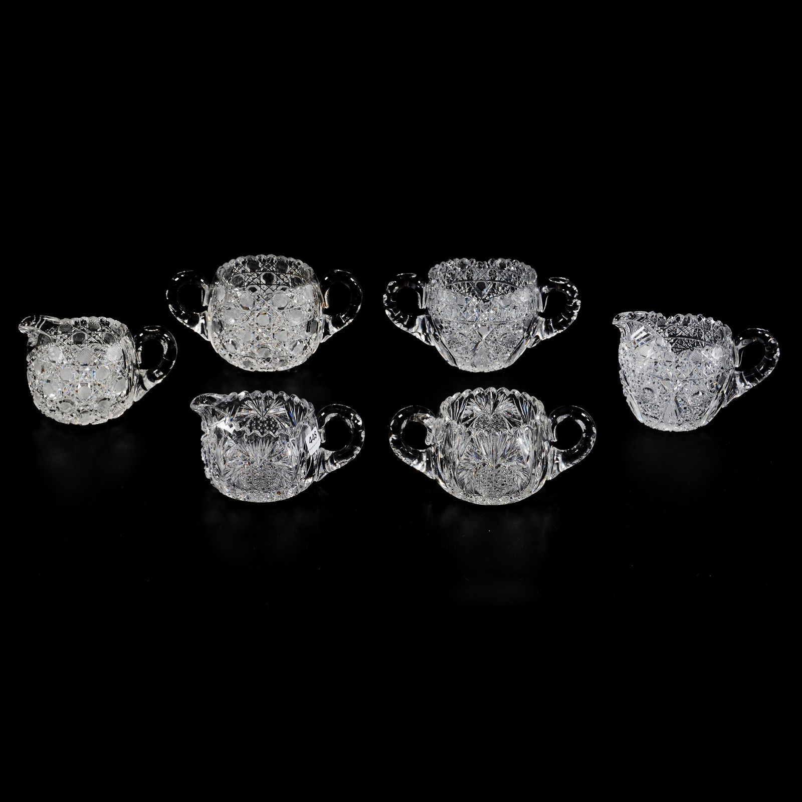 (3) Creamer & Sugar Sets, American Brilliant Cut Glass (1 of 4)