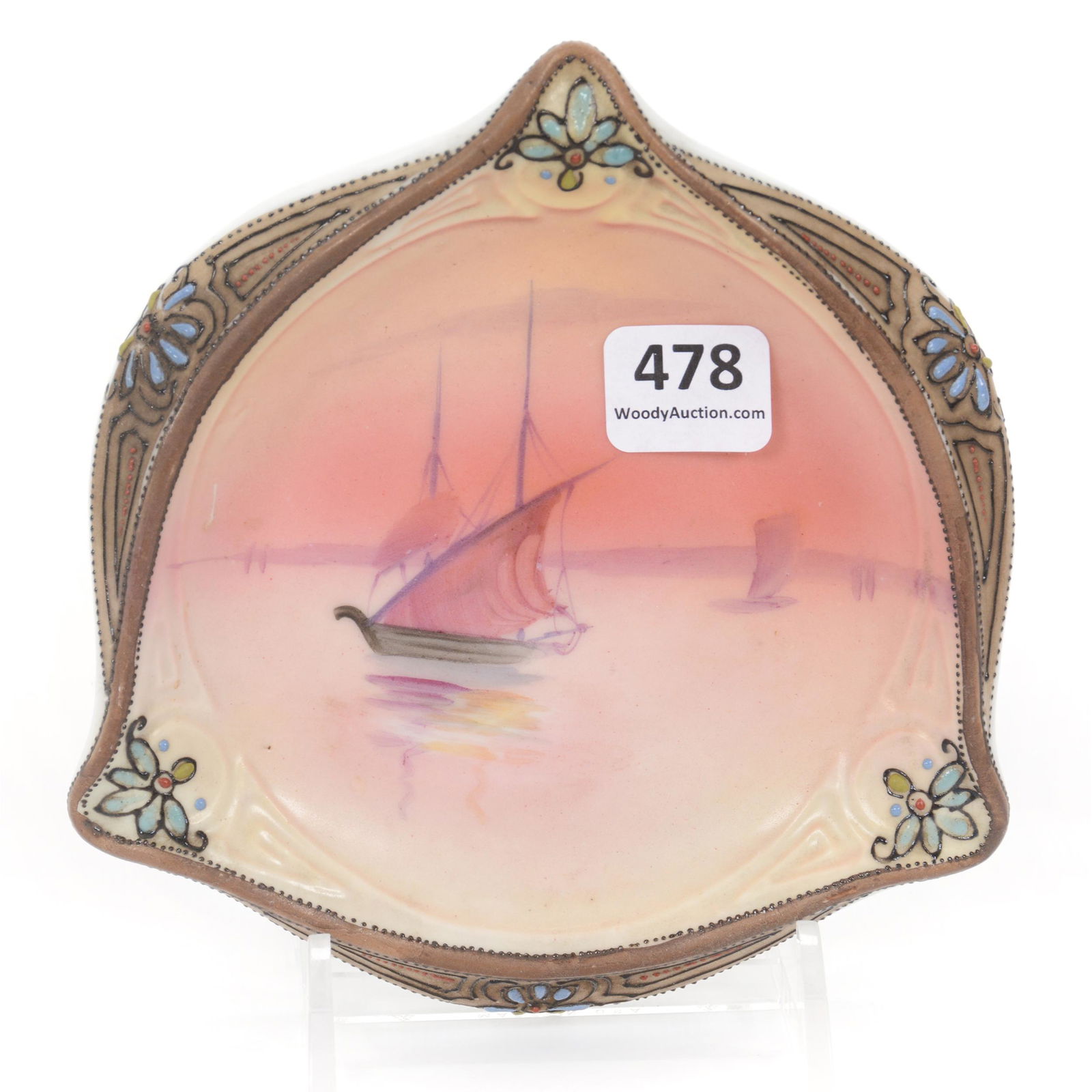 Ashtray Marked Nippon, Sailboat Scenic Decor (1 of 2)