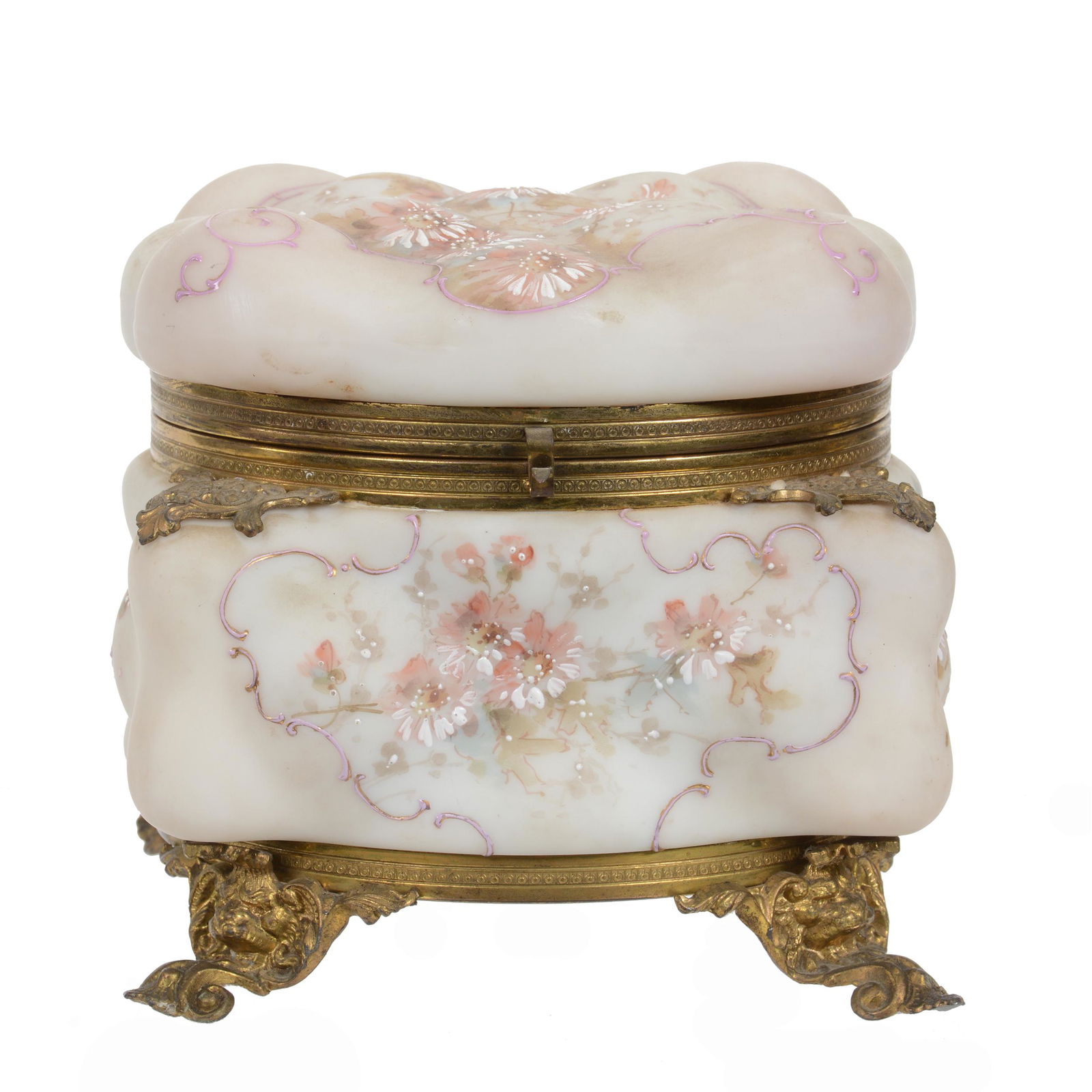 Dresser Box, Unmarked Wave Crest Art Glass (1 of 4)