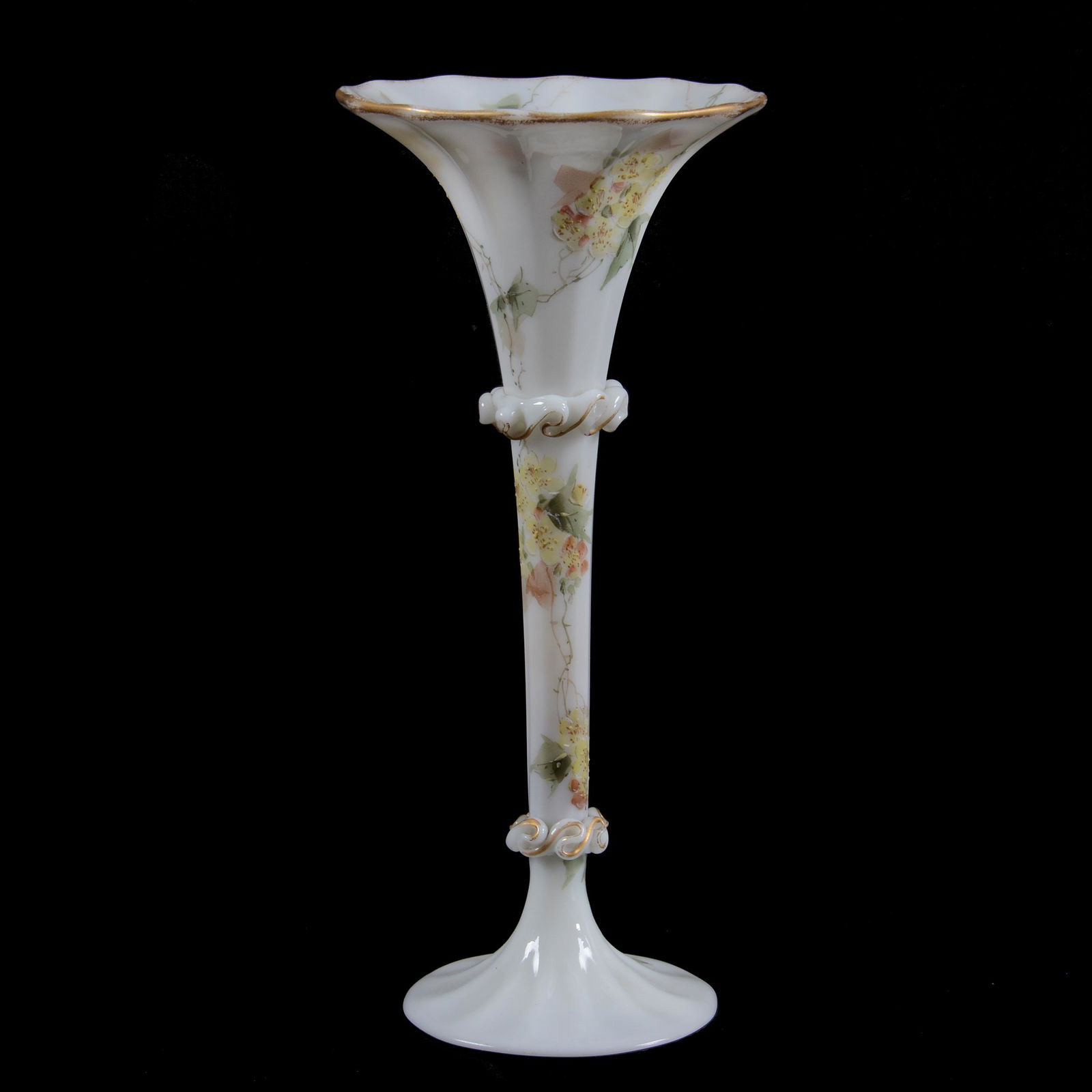 Trumpet Vase Marked Crown Milano Art Glass (1 of 3)