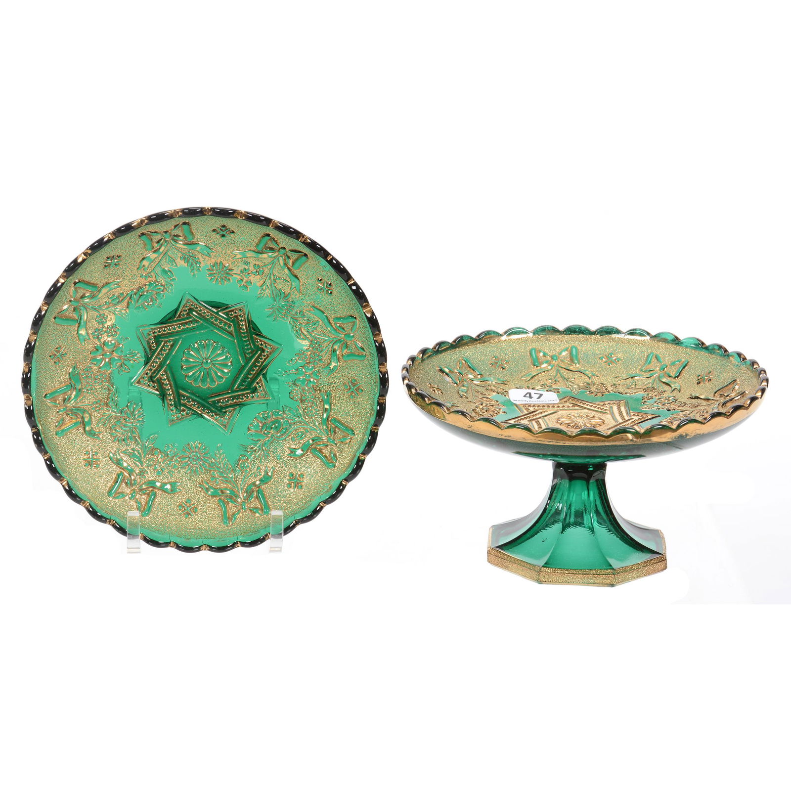 (2) Northwood Verre D'or Pattern Glass Items (1 of 3)