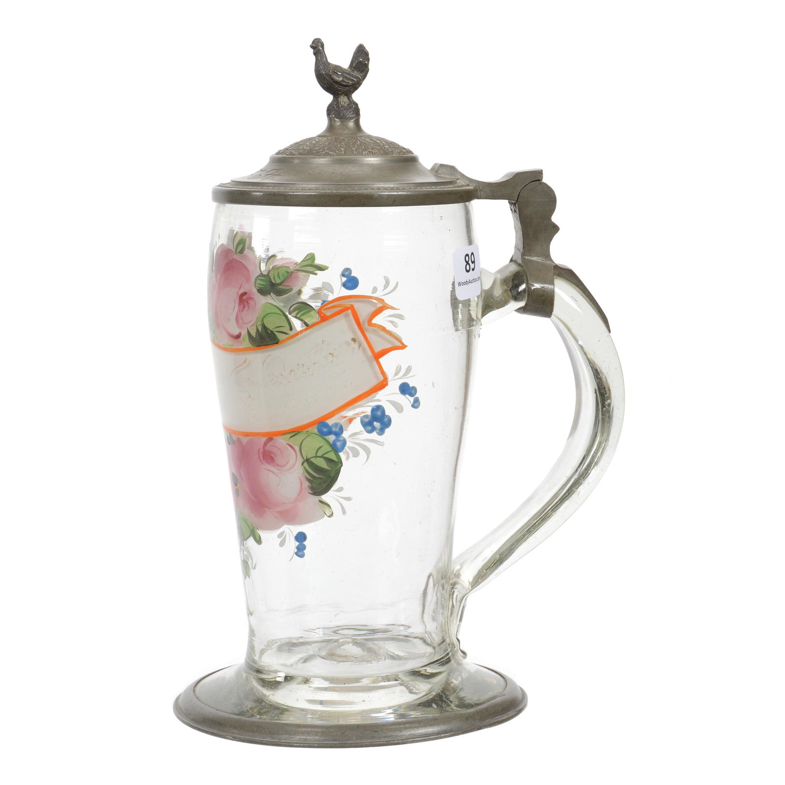 Stein, Early German Clear Crystal, Pewter Fittings (1 of 5)