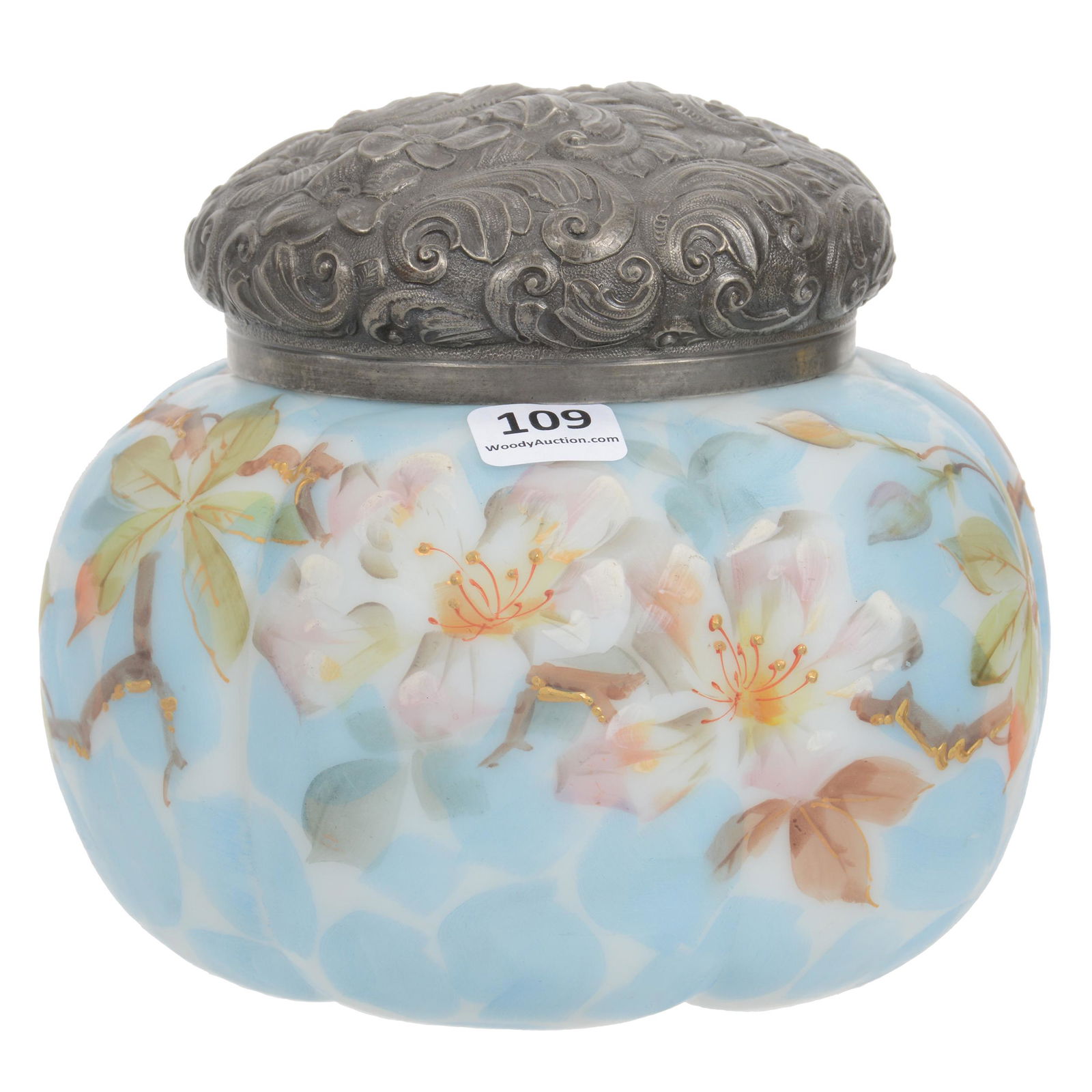 Biscuit Jar, Unmarked Mt. Washington Art Glass (1 of 3)