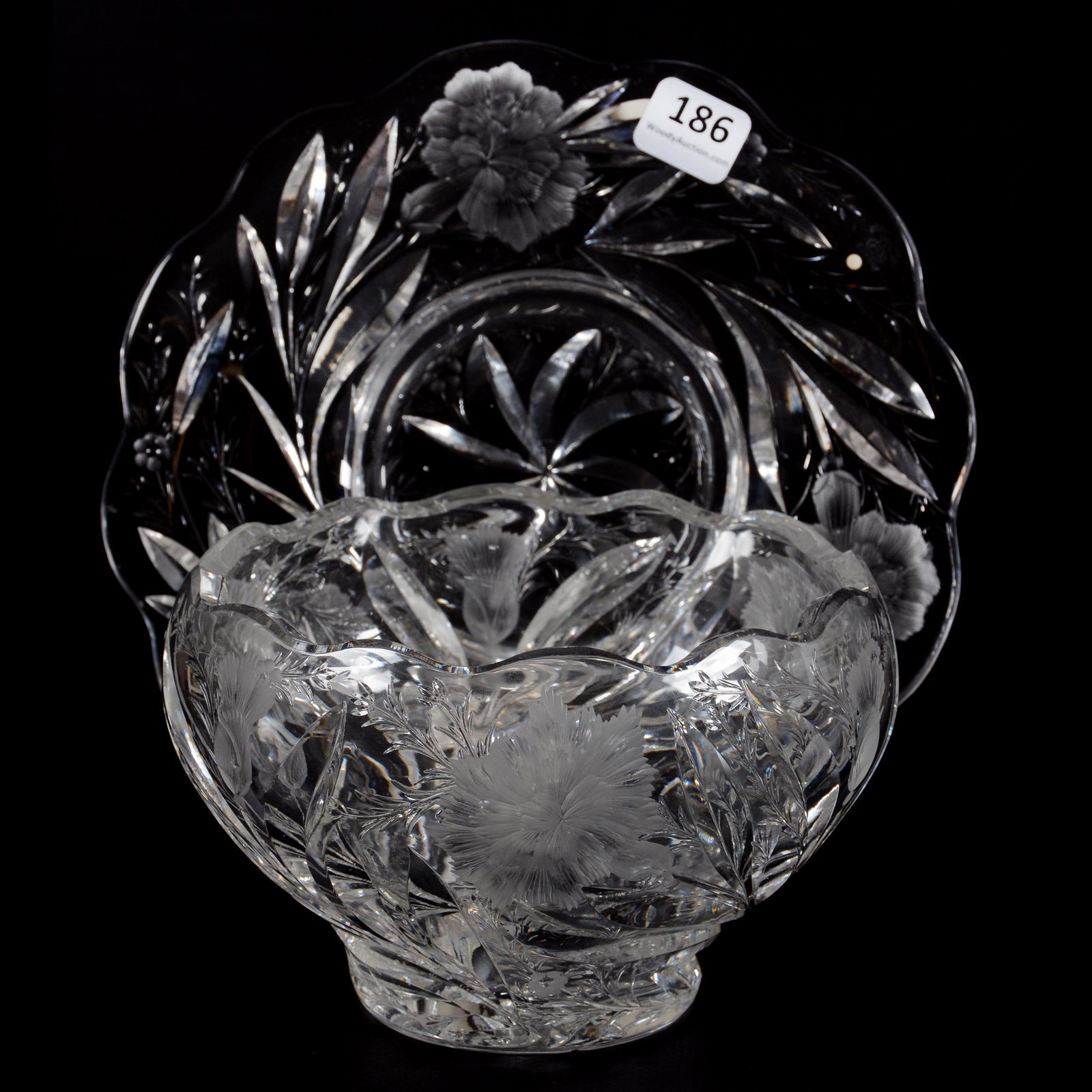 Bowl & Underplate, ABCG, Signed Hawkes Gravic Glass (1 of 3)