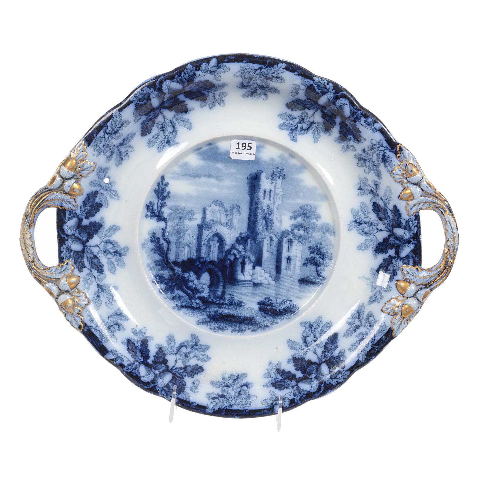 Round Tray, Flow Blue Marked Copeland (1 of 2)