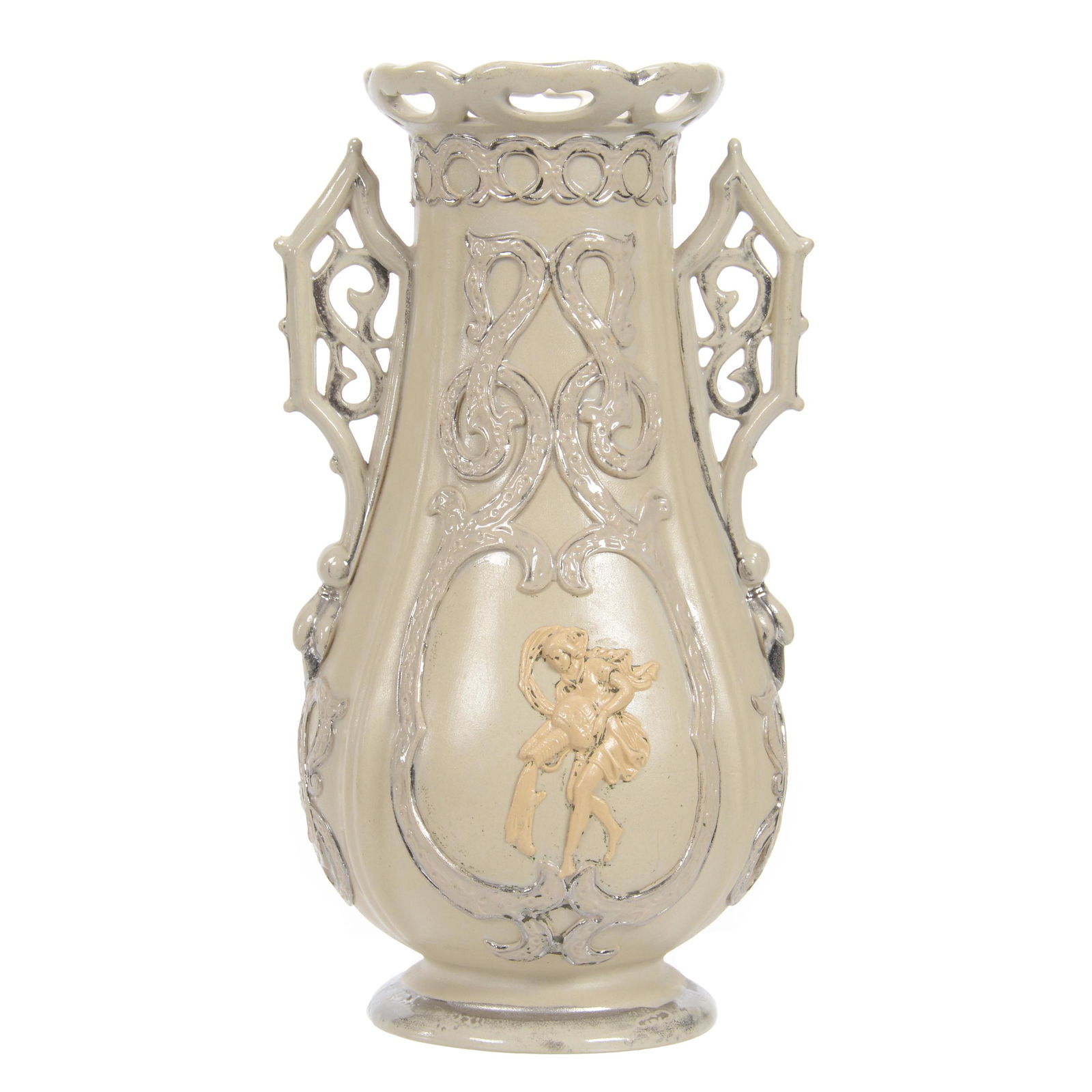 Vase, German/English Salt Glaze Gothic Revival (1 of 3)