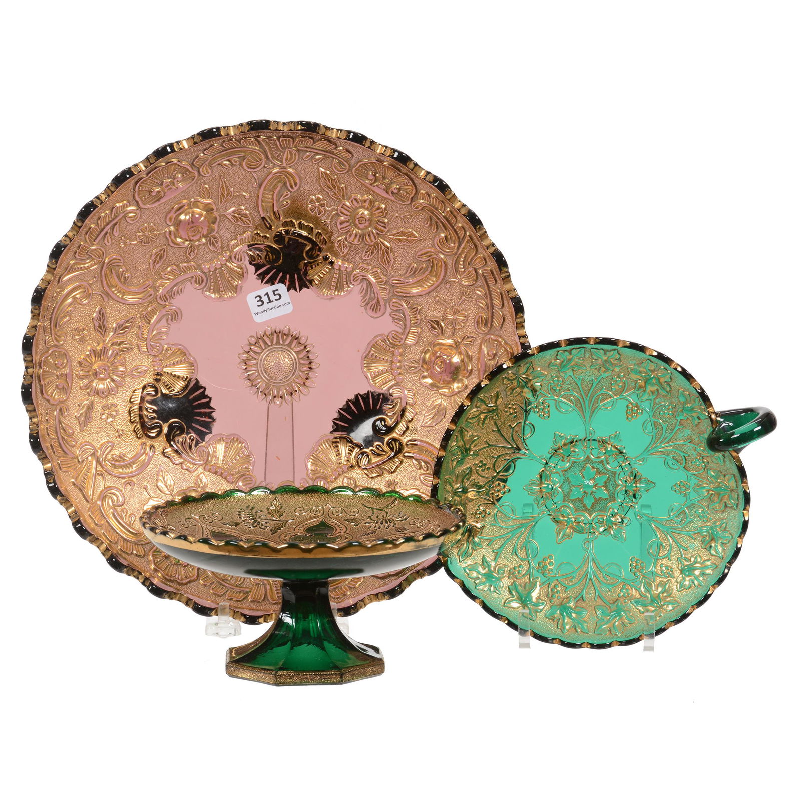 (3) Northwood Pattern Glass Items, Verre D'or Line (1 of 3)