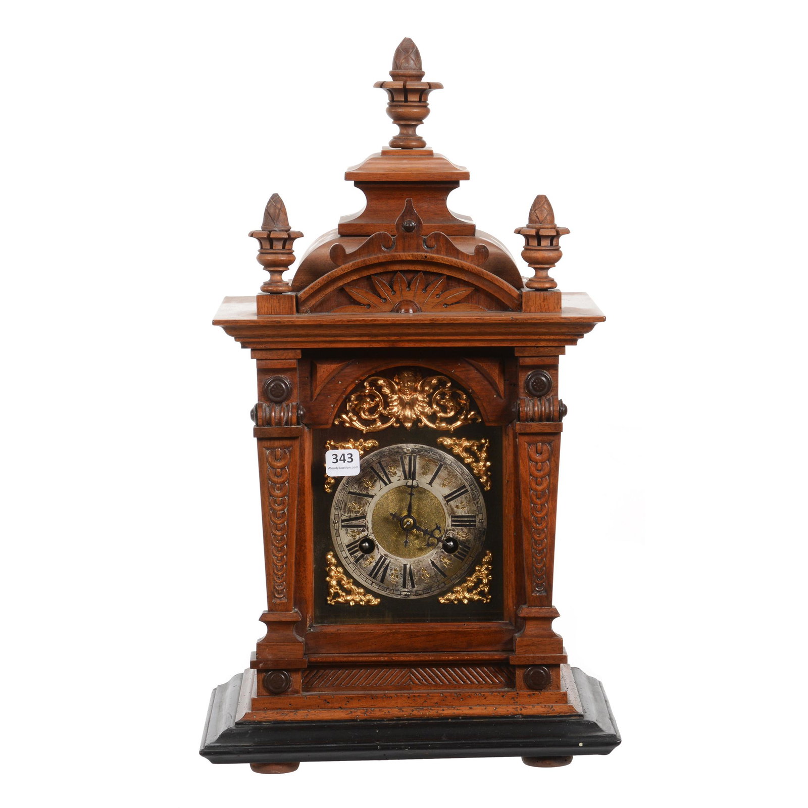 Clock, Walnut Case, Ebony Trim, Junghans Works (1 of 4)