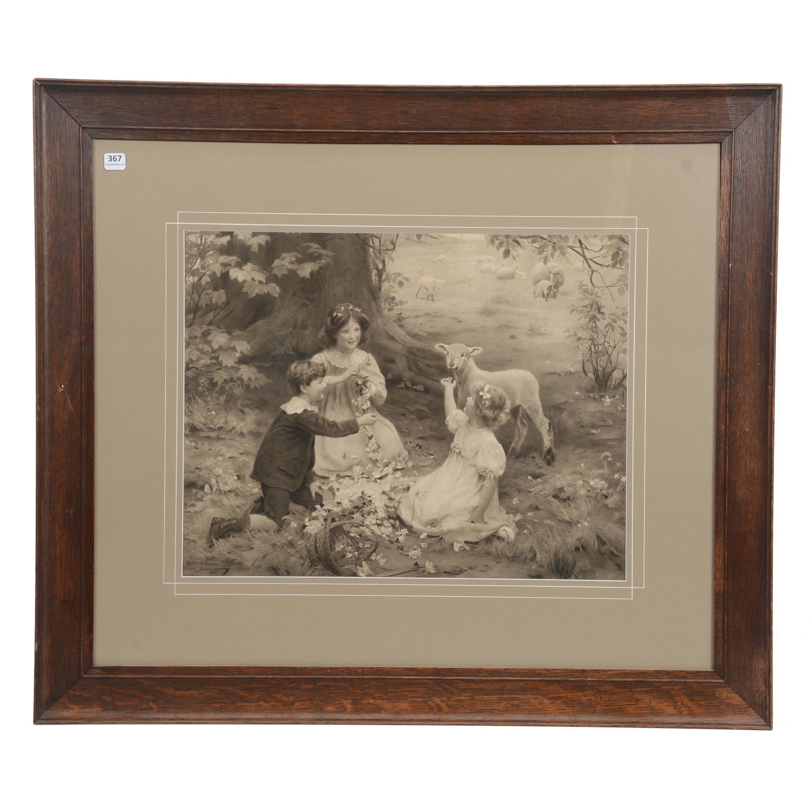 Framed Elsley Print, Black And White Scene (1 of 3)