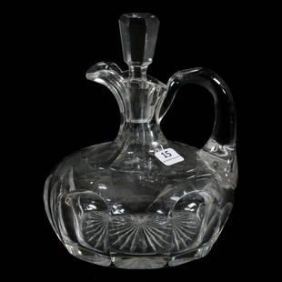 Ship's Decanter, ABCG, Flute Pattern: Ship's Decanter, ABCG, Flute Pattern, 7.75" x 6.5", Ray Cut Base, The David Haines Collection, TN.