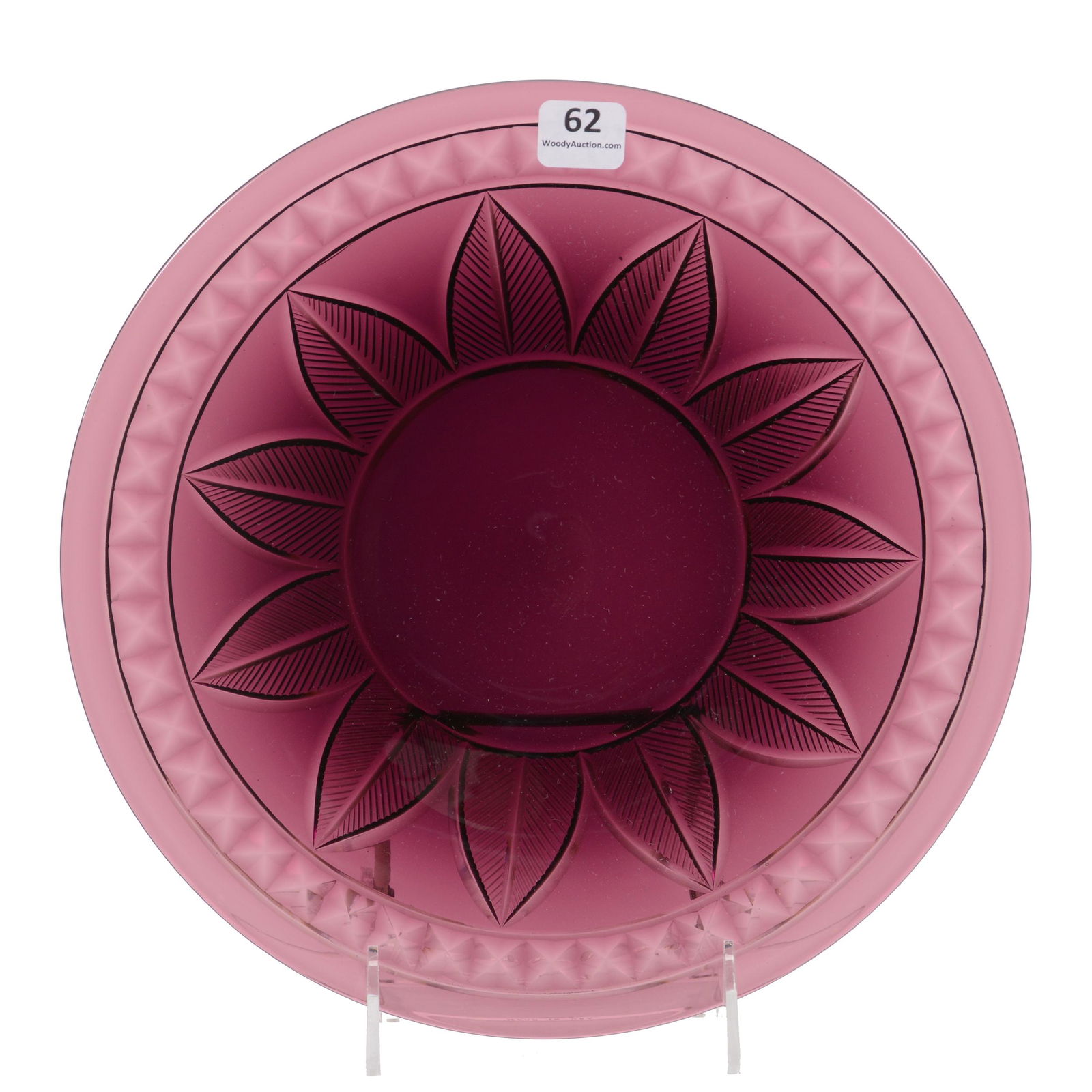 Plate, ABCG, Solid Amethyst: Plate, ABCG, Solid Amethyst, 10", Leaf And Diamond Design, Attributed To Steuben, The David Haines Collection, TN.