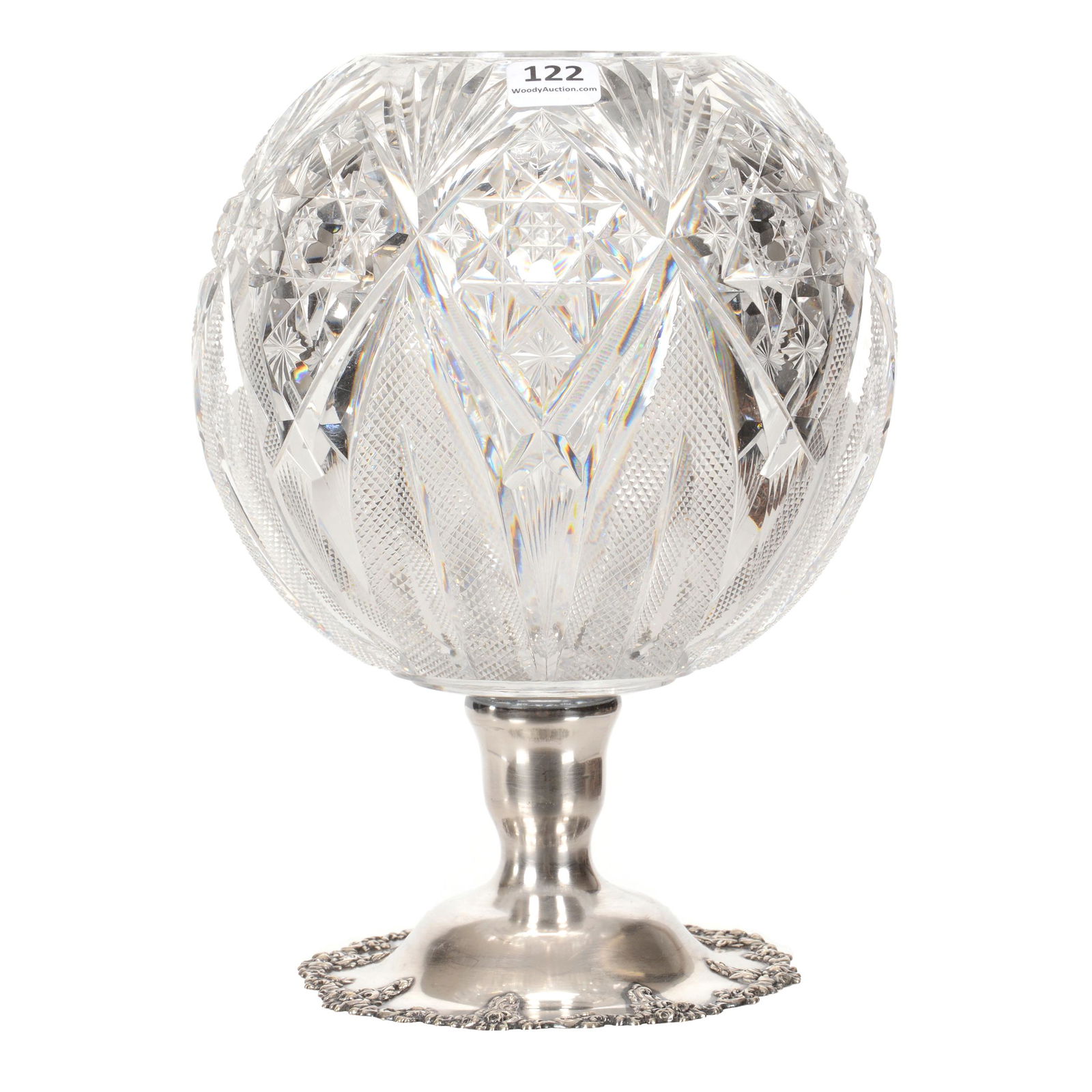 Pedestal Rose Bowl, ABCG, Venetian Pattern By Hawkes (1 of 3)