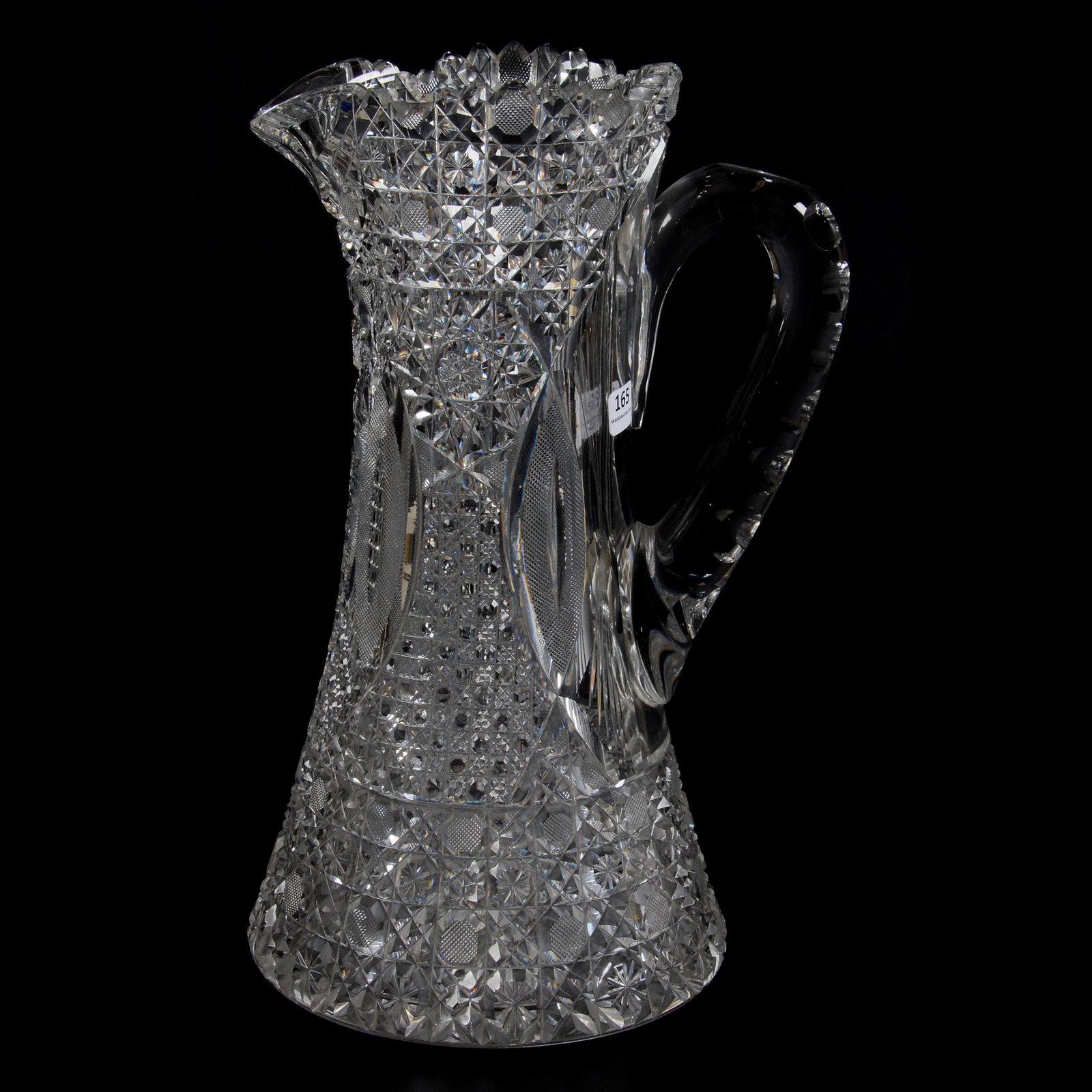 Tankard, ABCG, Propeller Pattern: Tankard, ABCG, Propeller Pattern, 14.5" x 8.5", Sold By Marshall Field, Double Notched Handle, Ray Cut Base, Total Weight Of Over Twelve Pounds, One Tooth With Minor Roughness, The David Haines Collec