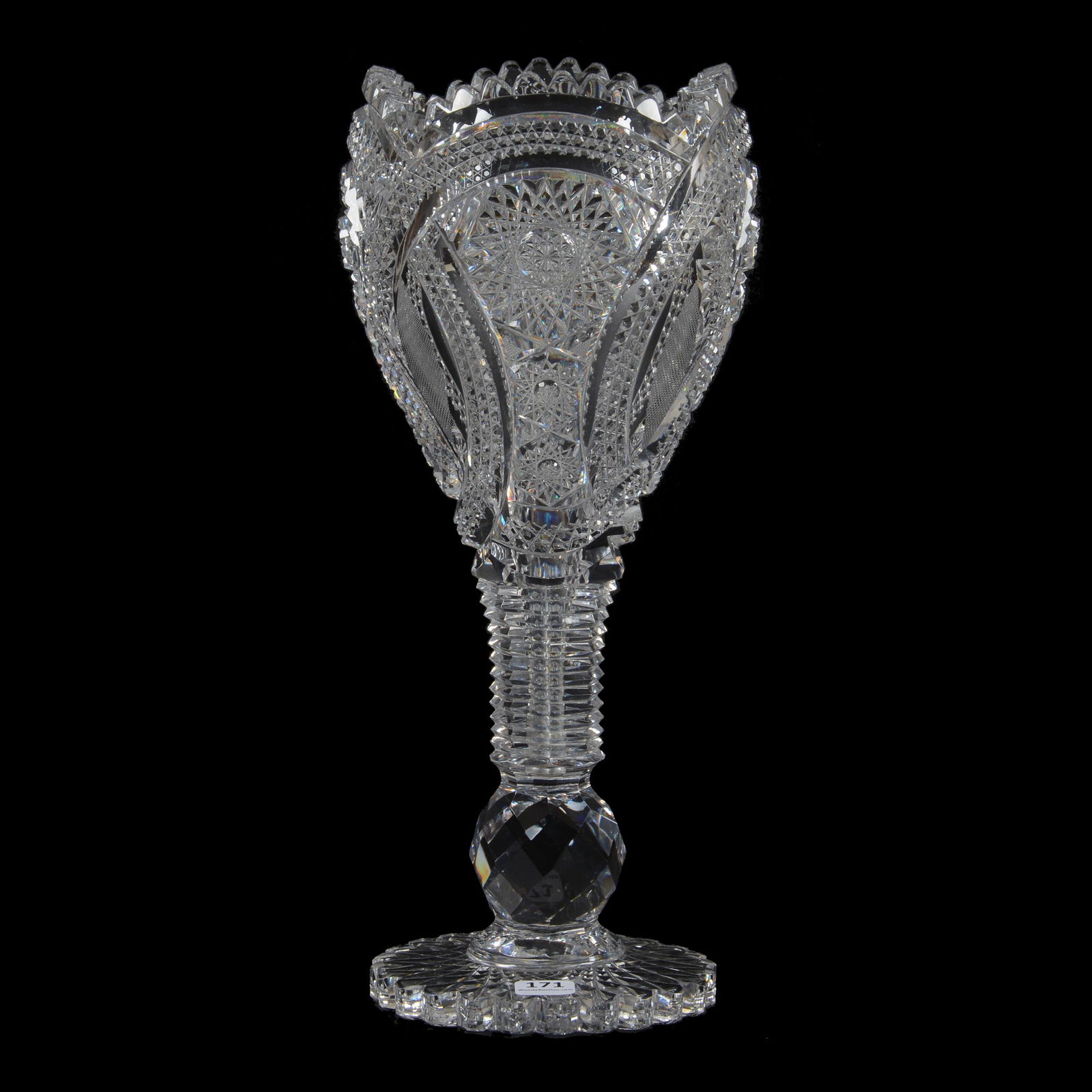 Chalice Vase, American Brilliant Cut Glass (1 of 3)