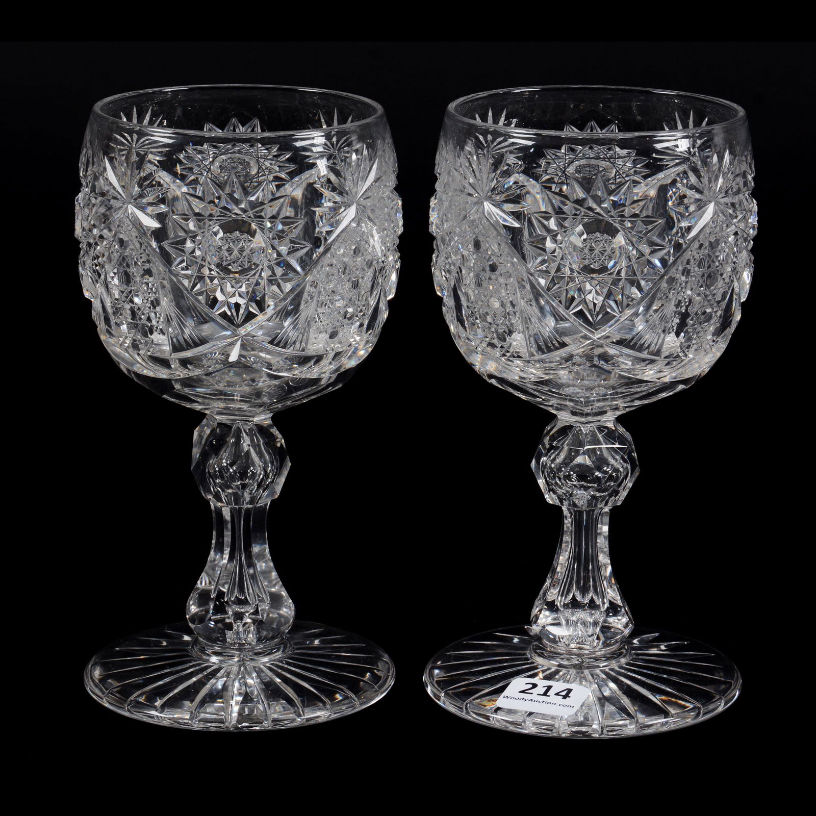 (2) Goblets, American Brilliant Cut Glass (1 of 3)