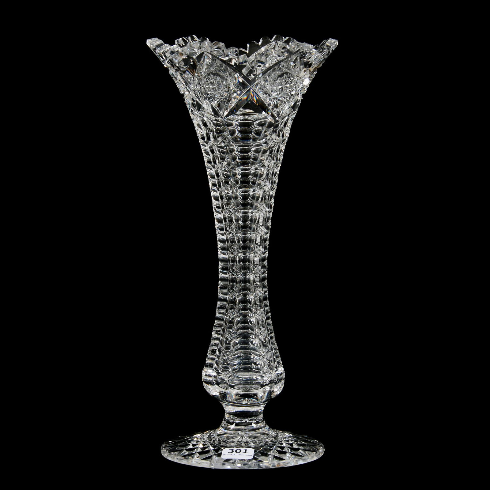 Pedestal Trumpet Vase, ABCG, Signed Hawkes (1 of 3)