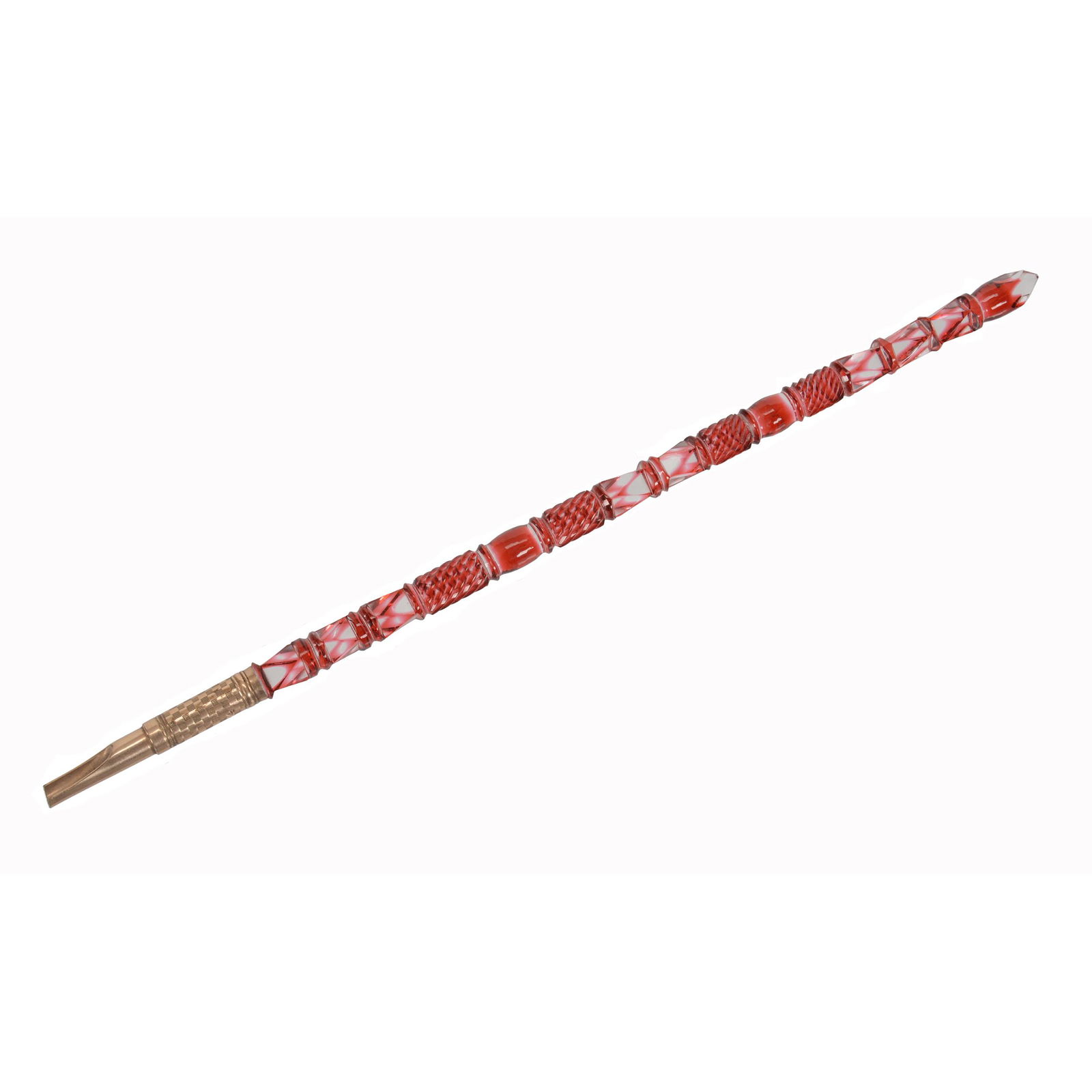 Quill Pen Handle, BPCG, Cranberry Cut To Clear (1 of 2)