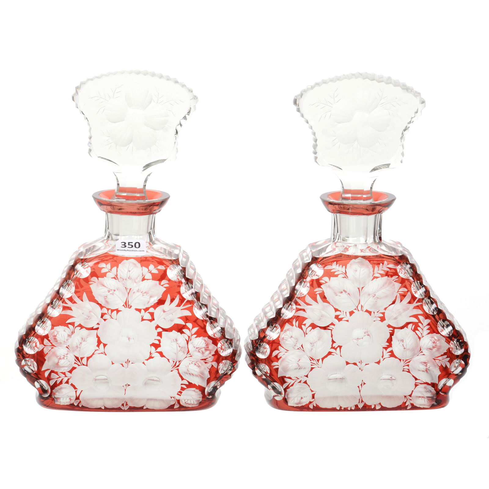 (2) Decanters, BPCG, Ruby Cut To Clear (1 of 3)