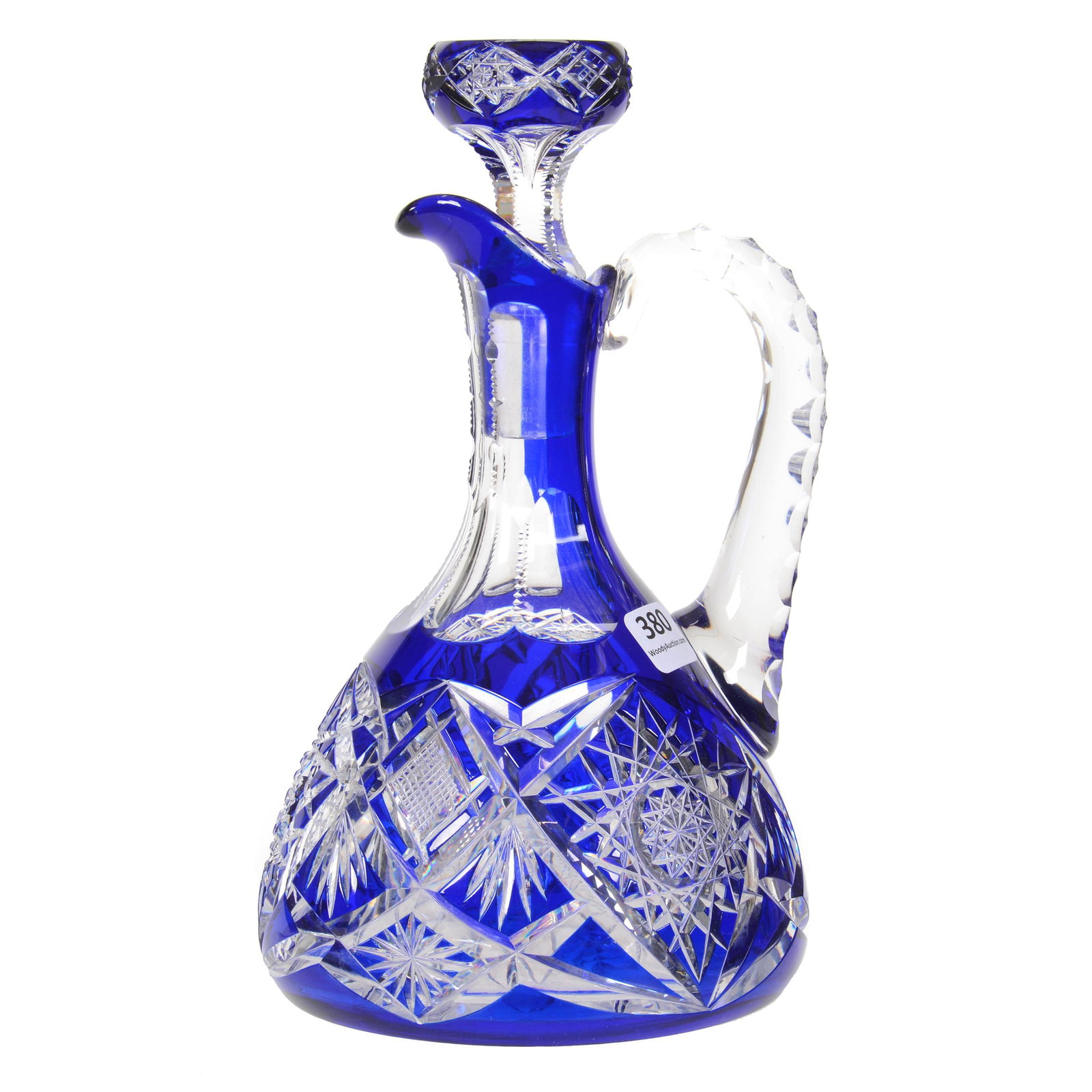 Ship's Decanter, BPCG, Cobalt Blue Cut To Clear (1 of 3)