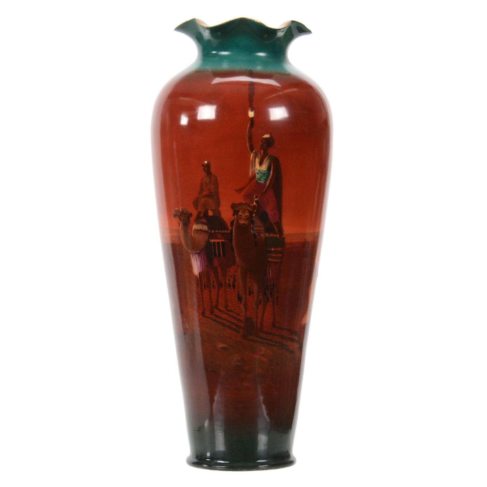 Vase, Pickard Mark #5, Moors Riding Camels (1 of 4)