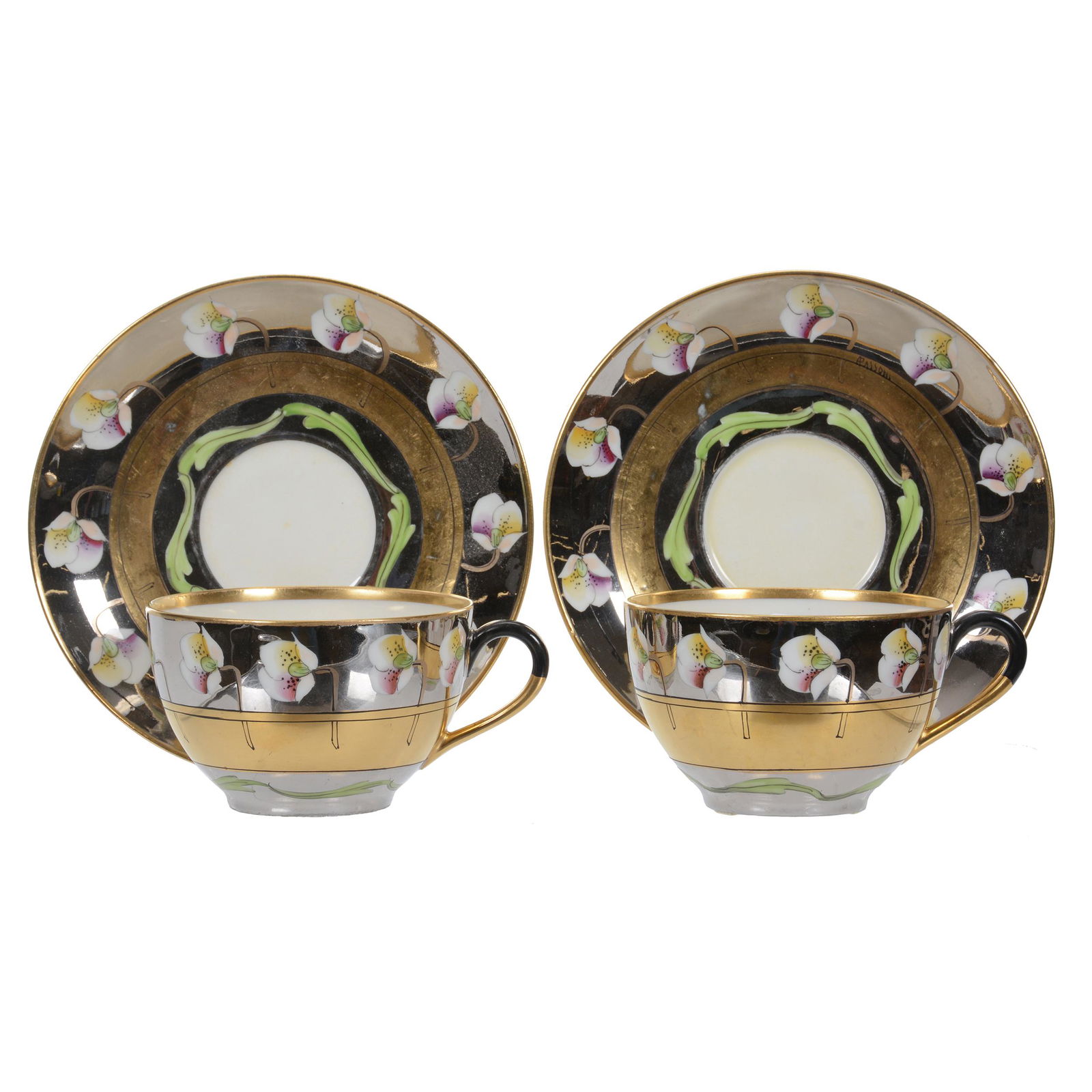 (2) Coffee Cups And Saucers, Pickard Mark #5 (1 of 4)