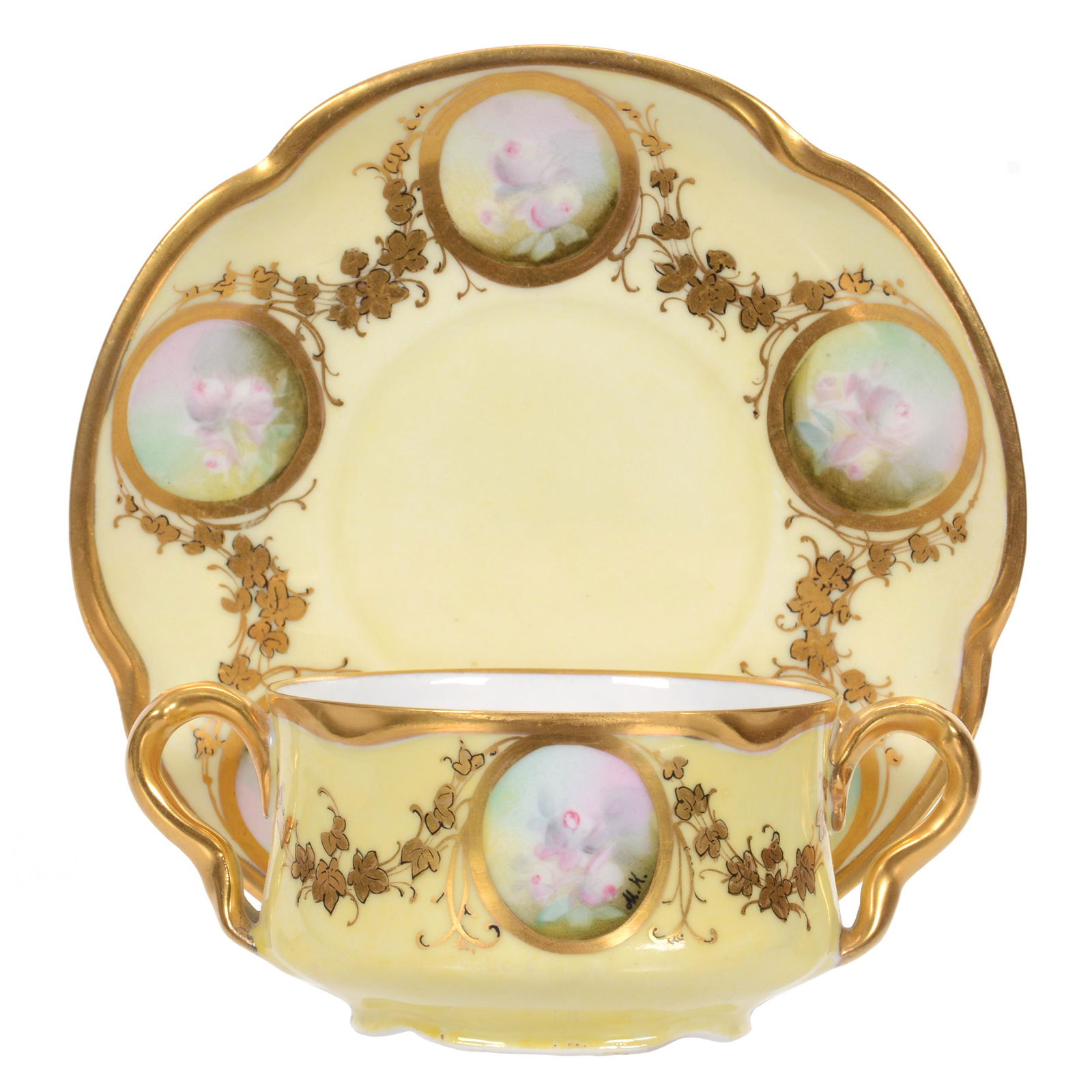 Bouillon Cup and Saucer, Pickard Mark #4 (1 of 3)