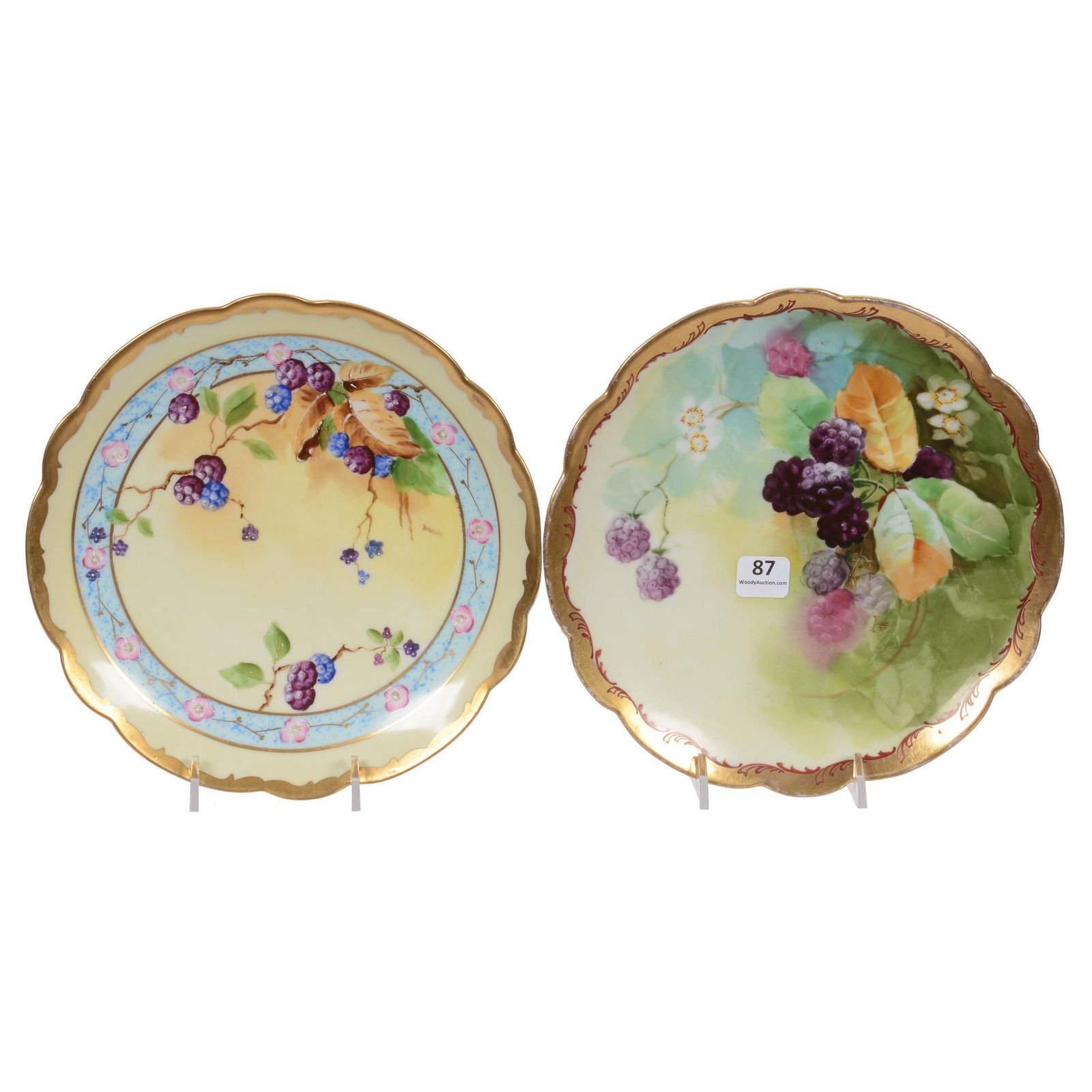 (2) Plates, Pickard Mark #4, Blackberry Decor (1 of 4)