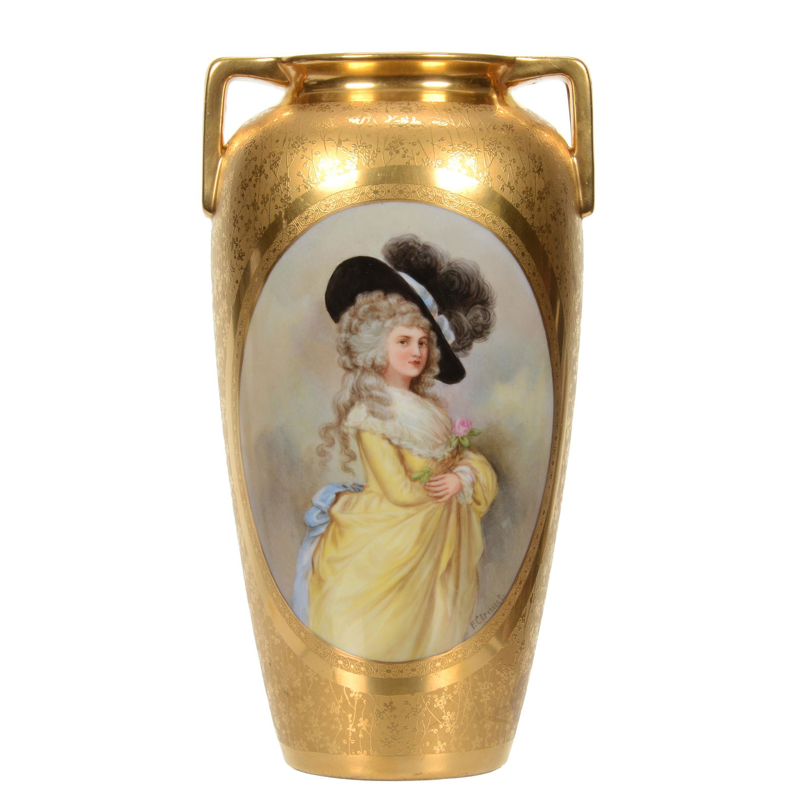 Vase, Two Handles, Pickard Mark #9 (1 of 5)