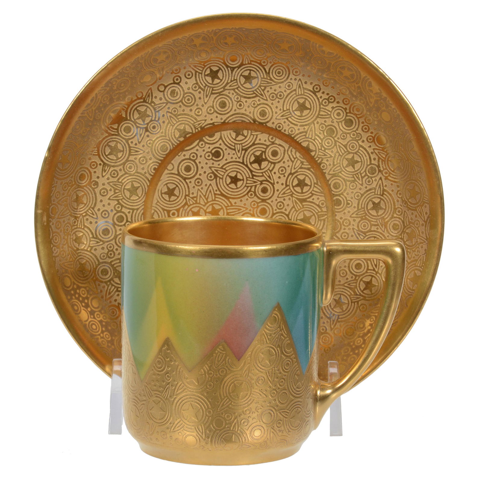 Cup And Saucer, Pickard Marks #11 And #12 (1 of 3)