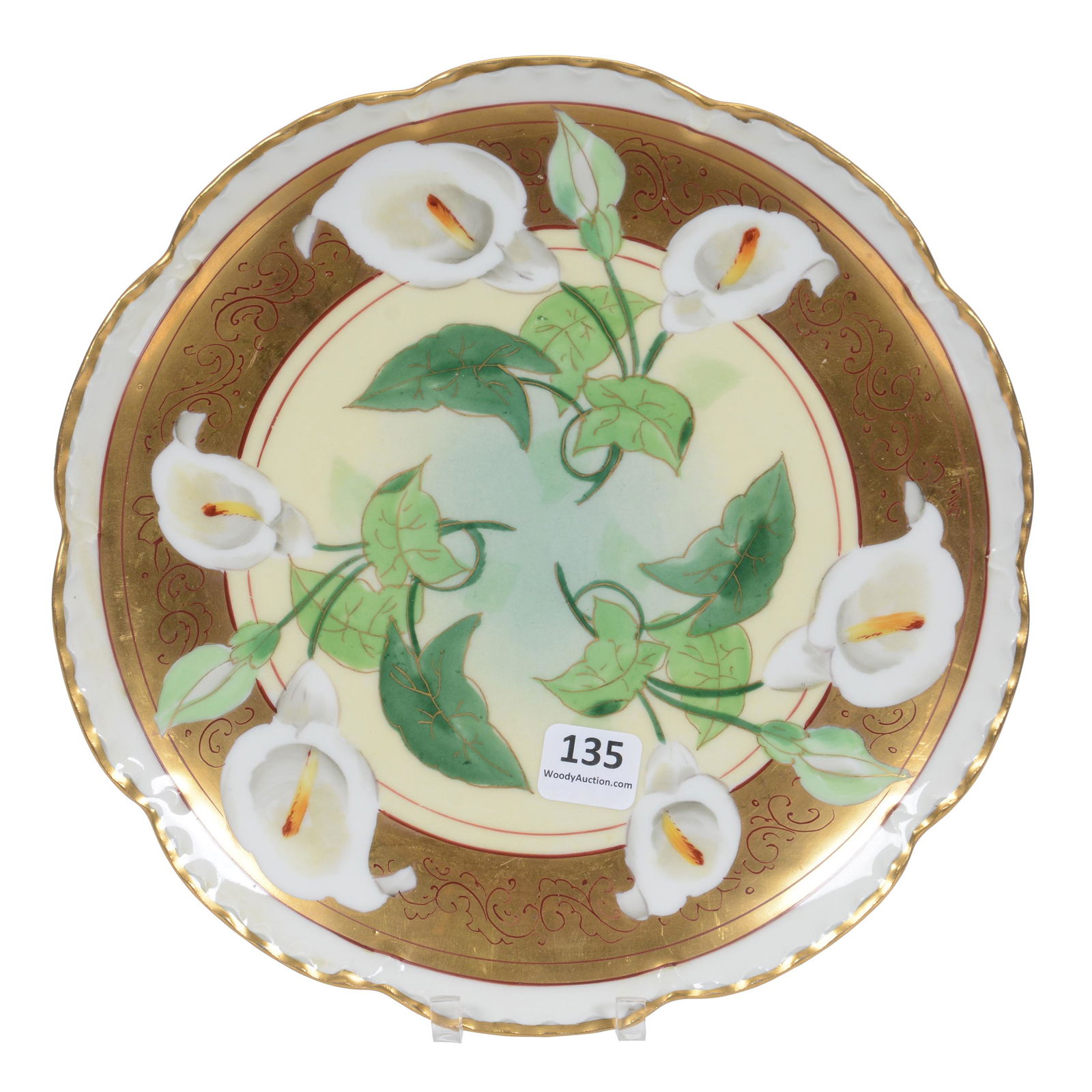 Plate, Pickard Mark #6, Calla Lily Pattern (1 of 3)