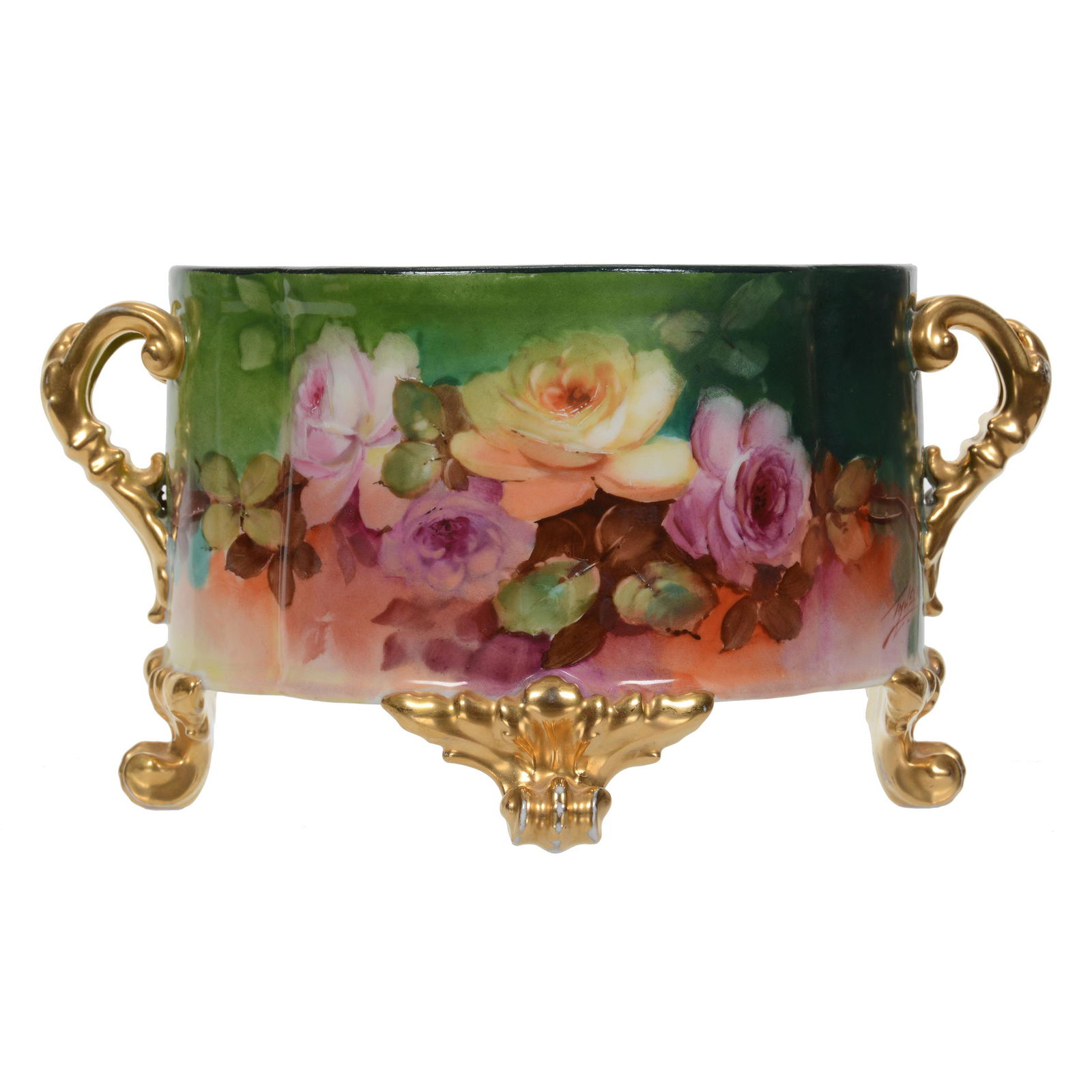 Ferner, Footed, Two Handles, Pickard Mark #2 (1 of 4)