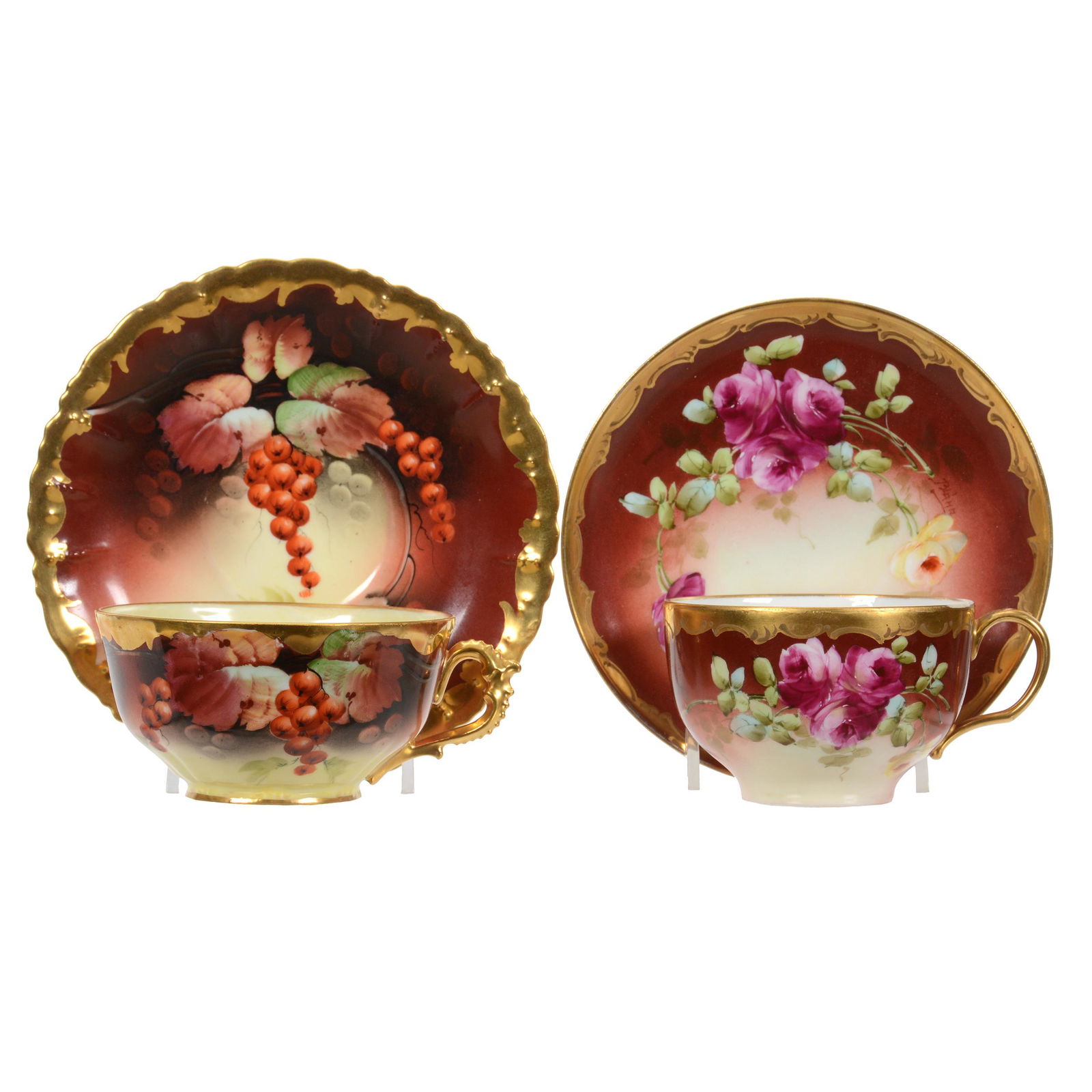 (2) Coffee Cups And Saucers, Pickard Mark #2 (1 of 3)