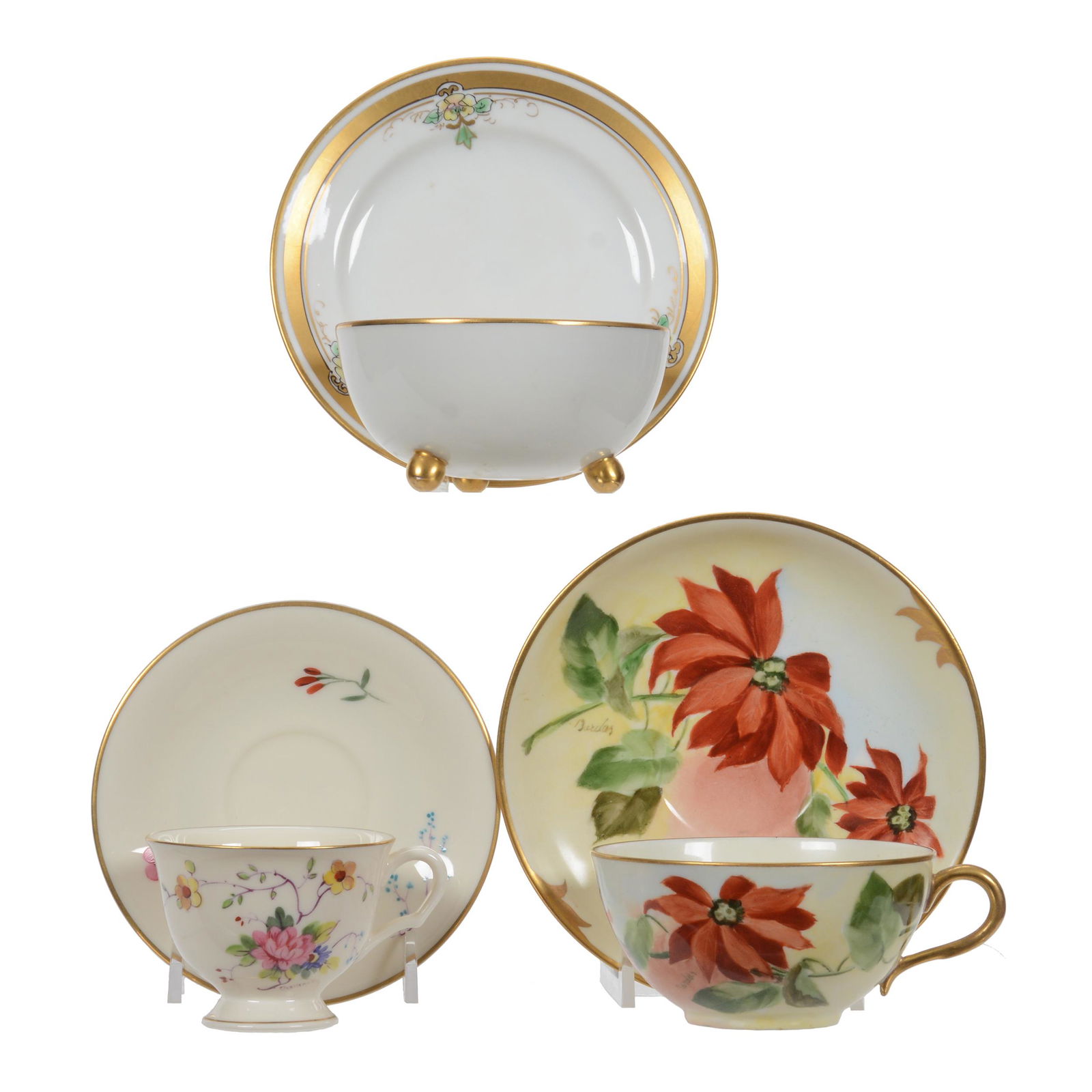 (3) Cups And Saucers Marked Pickard (1 of 3)