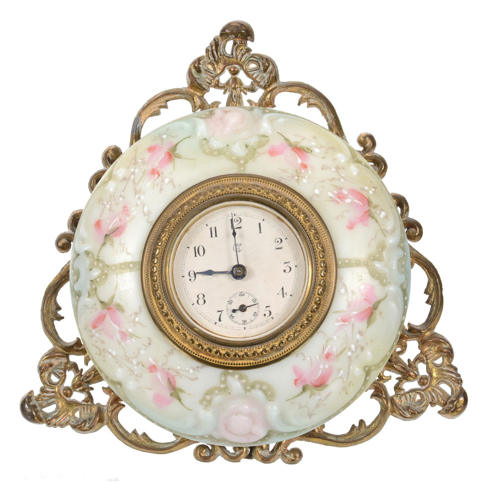 Easel Clock, Wave Crest (Stamp Mark) Art Glass (1 of 4)