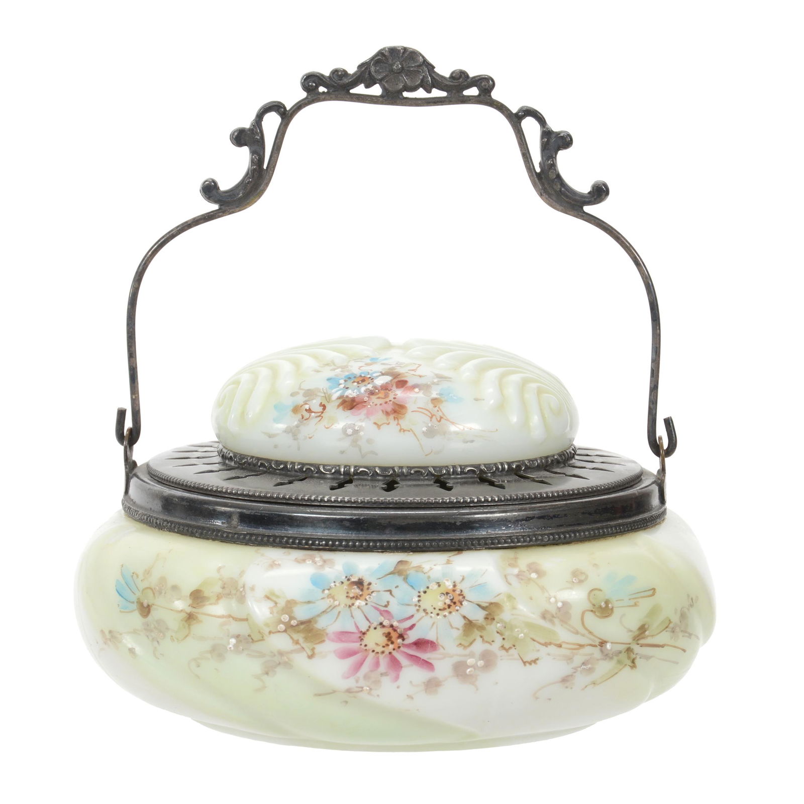 Covered Bon-Bon, Wave Crest (Banner Mark) Art Glass (1 of 3)