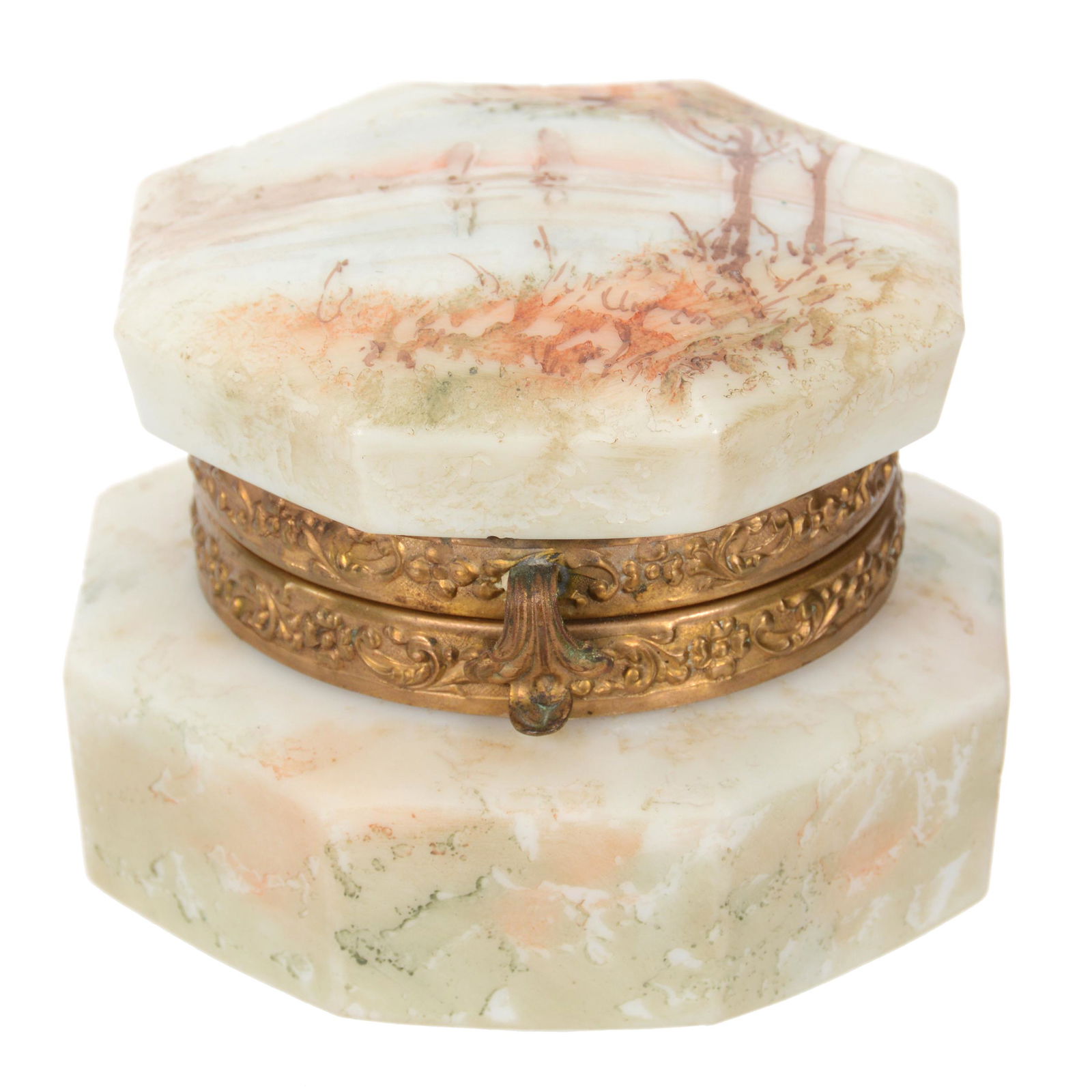 Jewel Box, Rare Cameo Carved Wave Crest Art Glass (1 of 4)